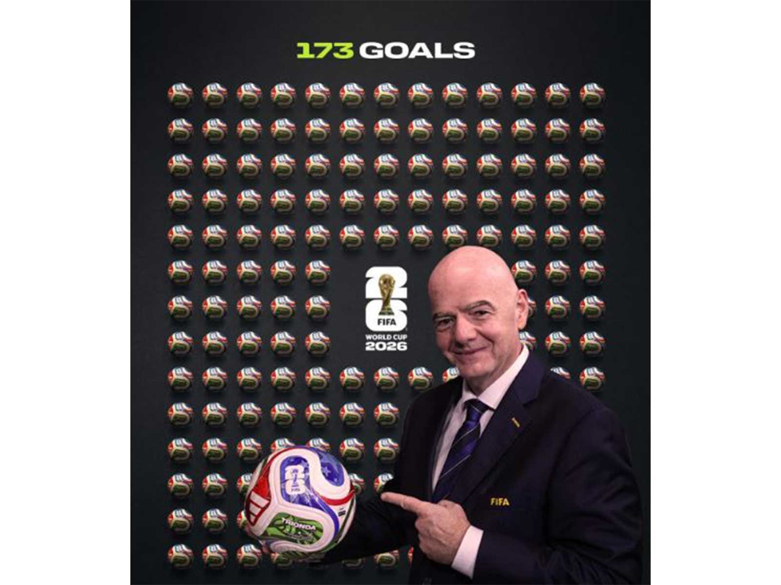 FIFA President Gianni Infantino celebrates record-breaking 173-goal milestone (Photo: Instagram/gianni_infantino)