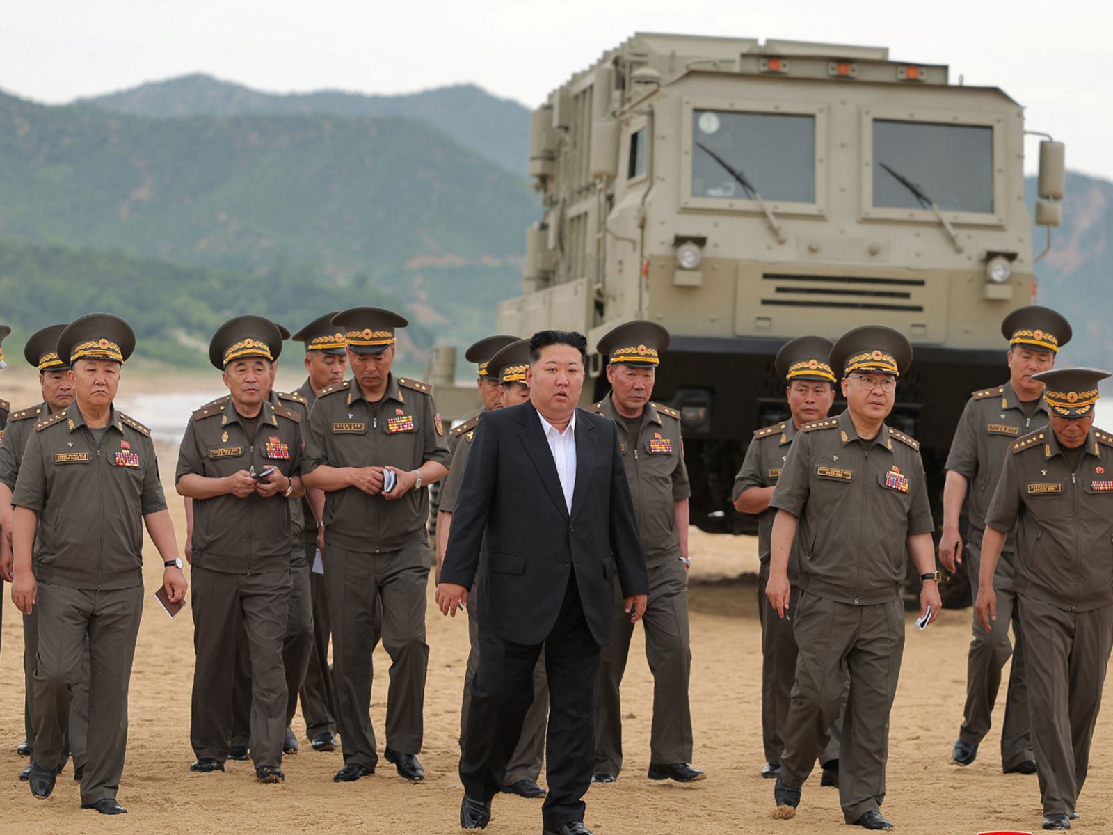 N Korean leader Kim Jong Un oversees the test of key weapons (Photo credit/ KCNA via Reuters)