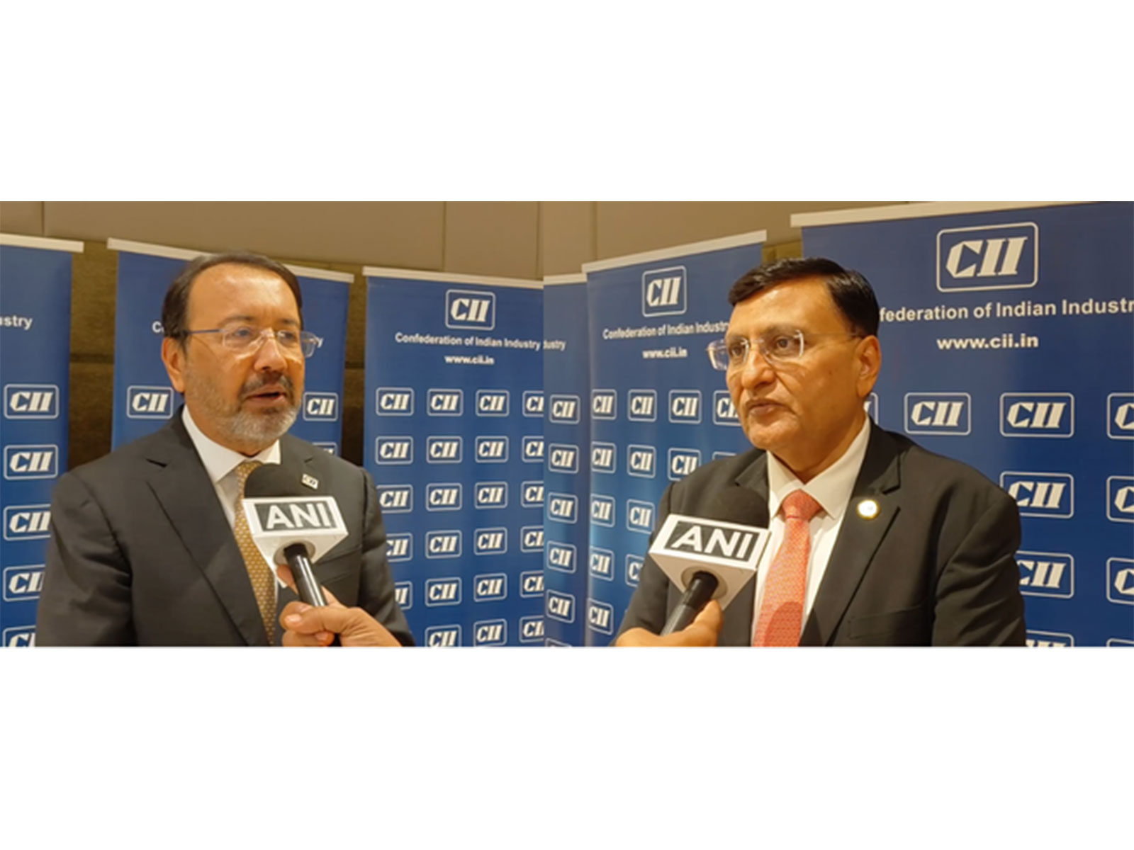 Milan Nag, Deputy Chairman of CII Western Region; Gaurang Joshipura, Chairman of CII Central Gujarat Zone (Photo/ANI)