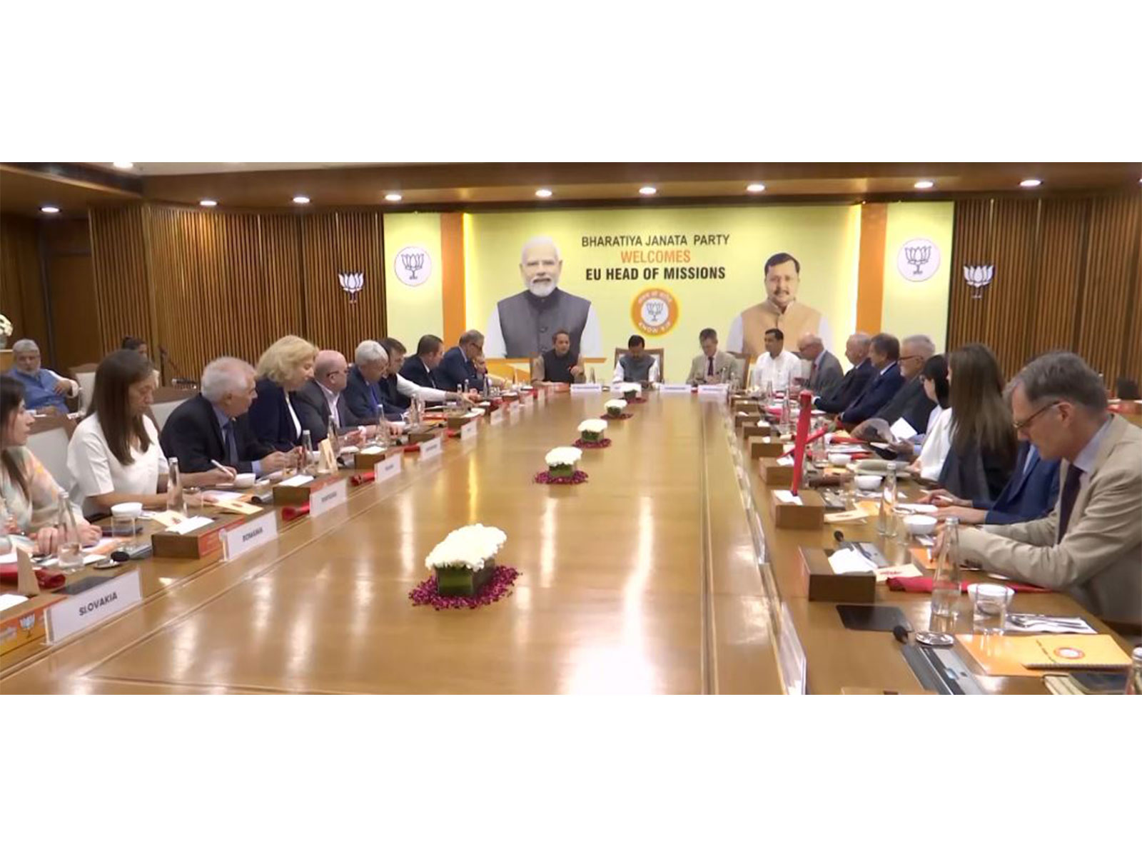 BJP National President Nitin Nabin interacts with EU member countries under 'Know BJP initiative' (Photo/ANI)