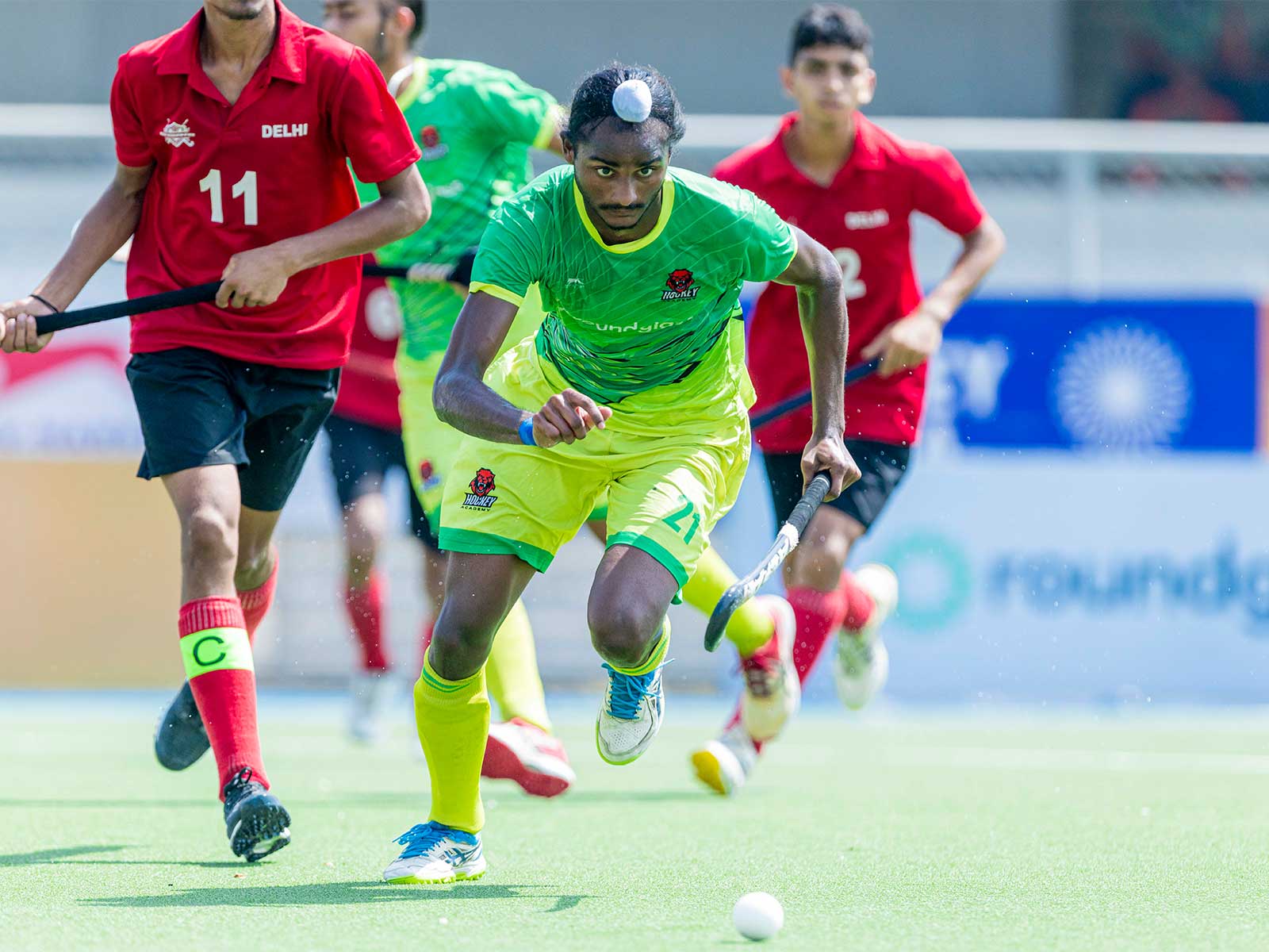 Roundglass Hockey Academy player JarmanSingh in action during International Youth Hockey Cup 2026 (Image: RGHA media)