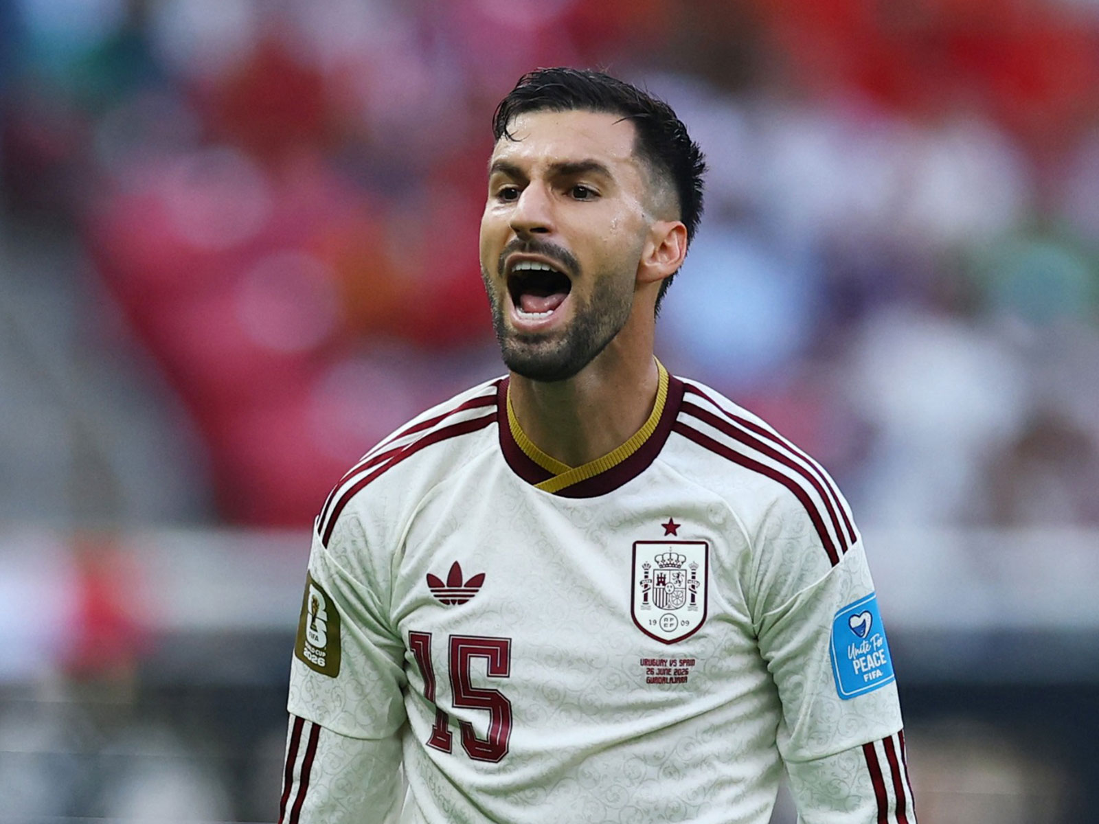 Spain's Alex Baena reacts during the match against Uruguay (Photo: Reuters)