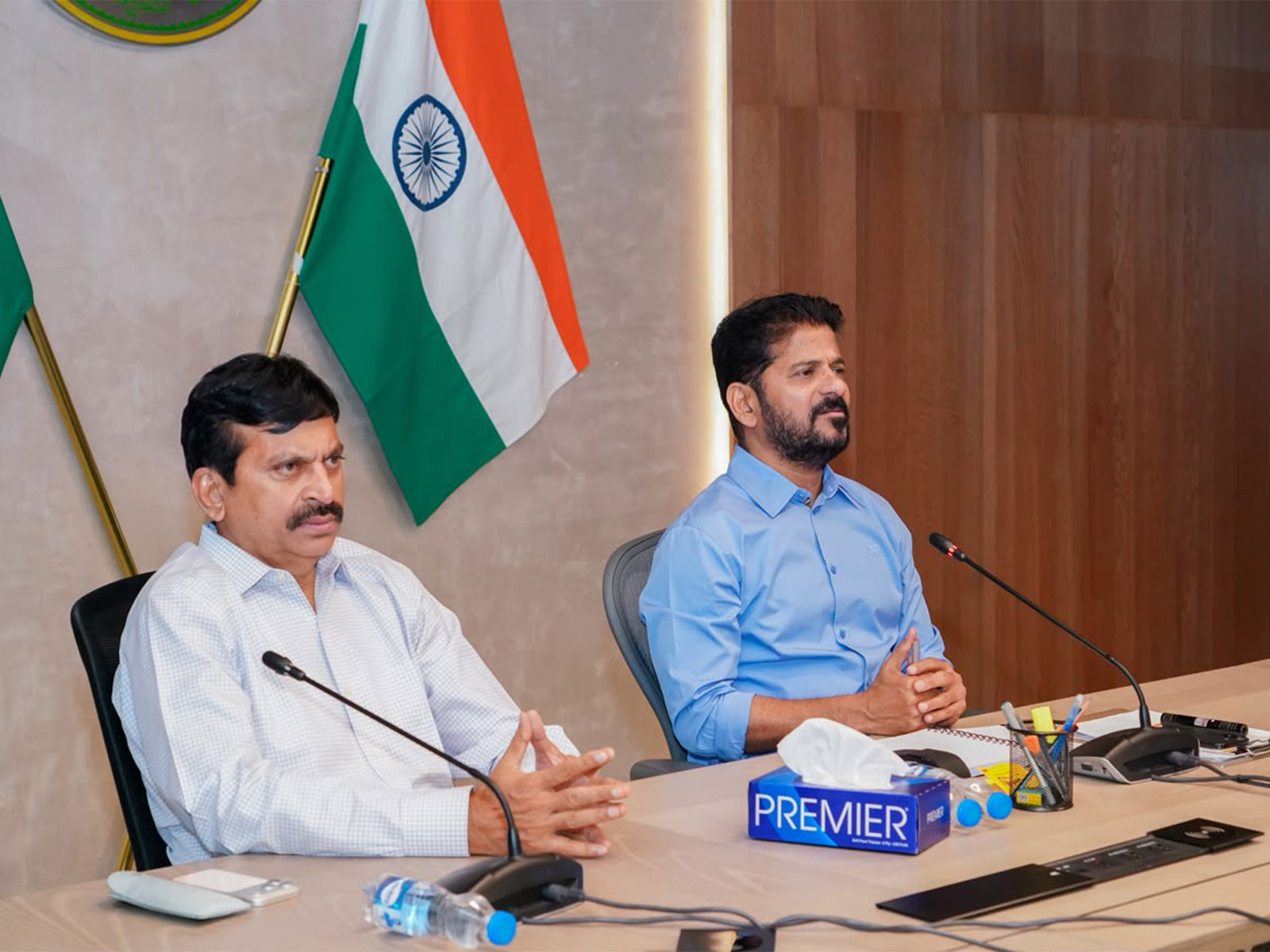 Telangana CM Revanth Reddy and State Minister Ponguleti Srinivasa Reddy (Photo/Telangana CMO)
