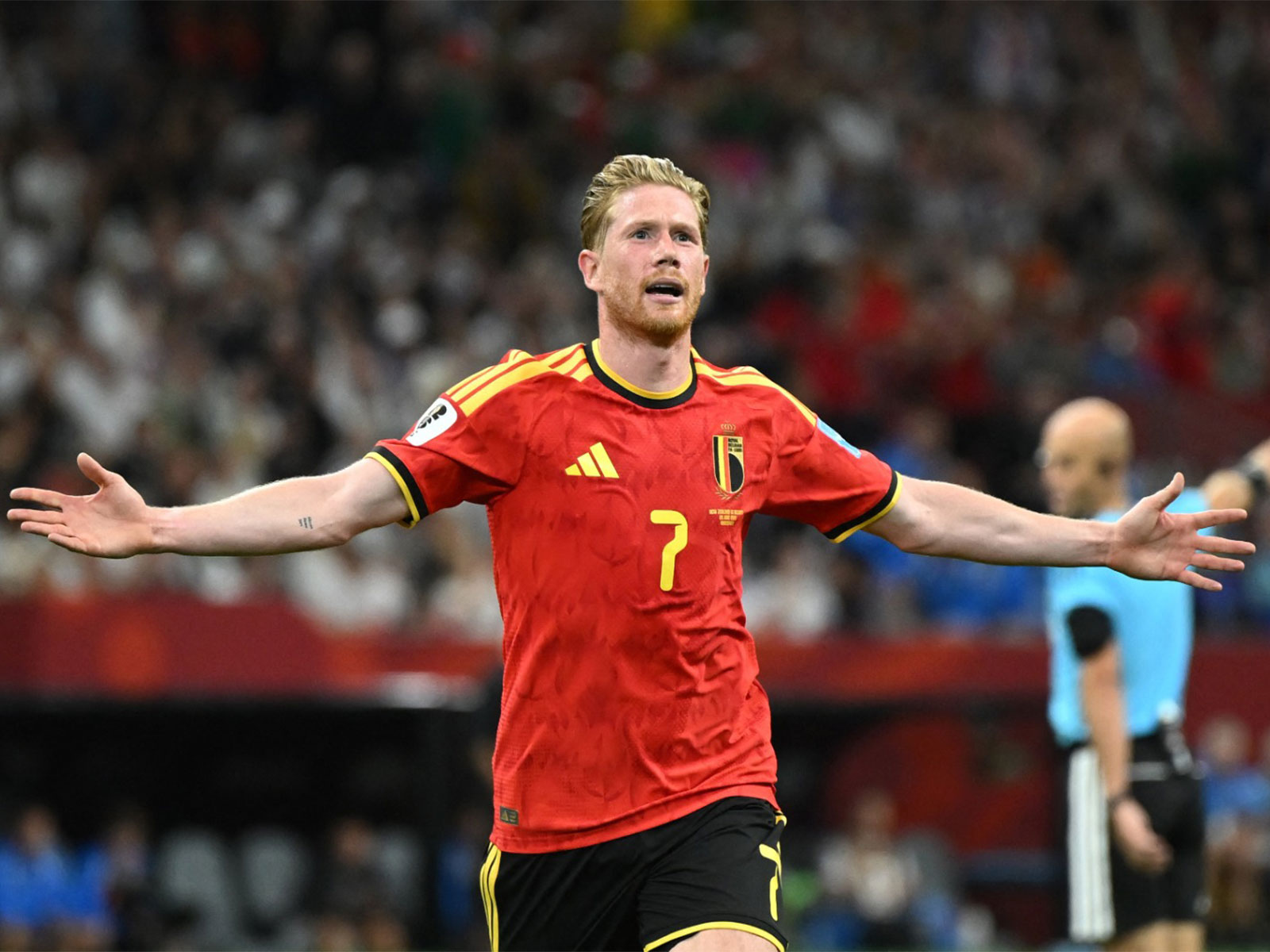 Belgium's Kevin De Bruyne celebrates scoring goal. (Photo: IMAGN IMAGES via Reuters)