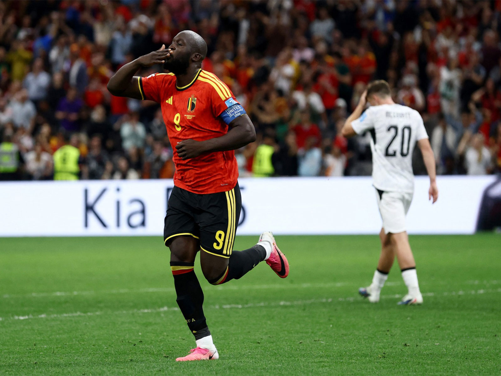Belgium's Romelu Lukaku celebrating after scoring against New Zealand (Photo: Reuters)