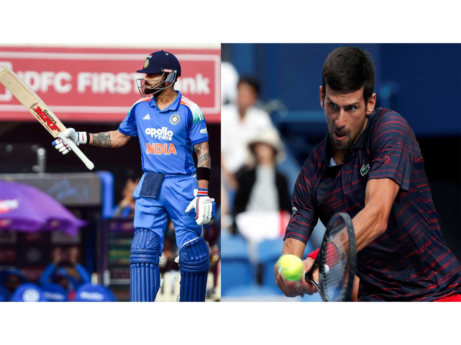 Virat Kohli and Novak Djokovic. (Photo/ANI)