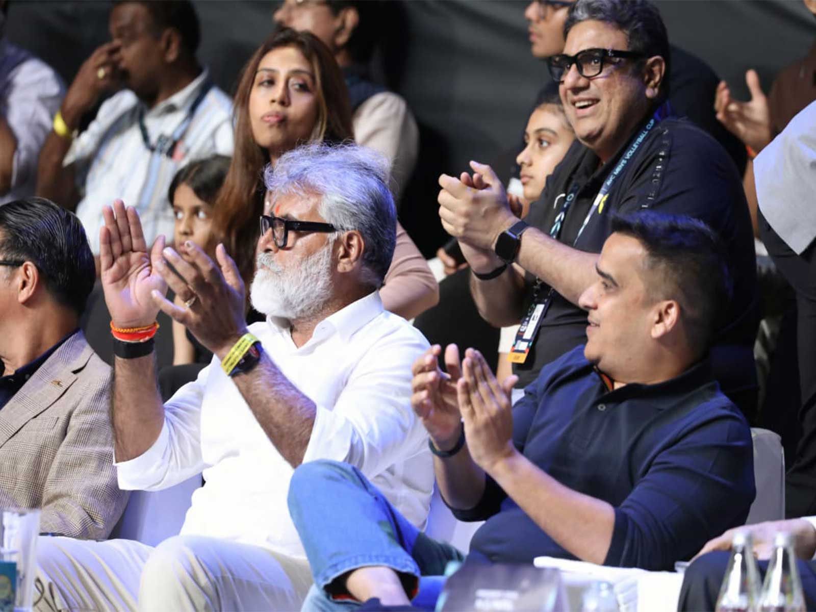 Harsh Sanghavi attends Asian Volleyball Championship semi-final between India and Indonesia (Photo/GujaratCMO) 