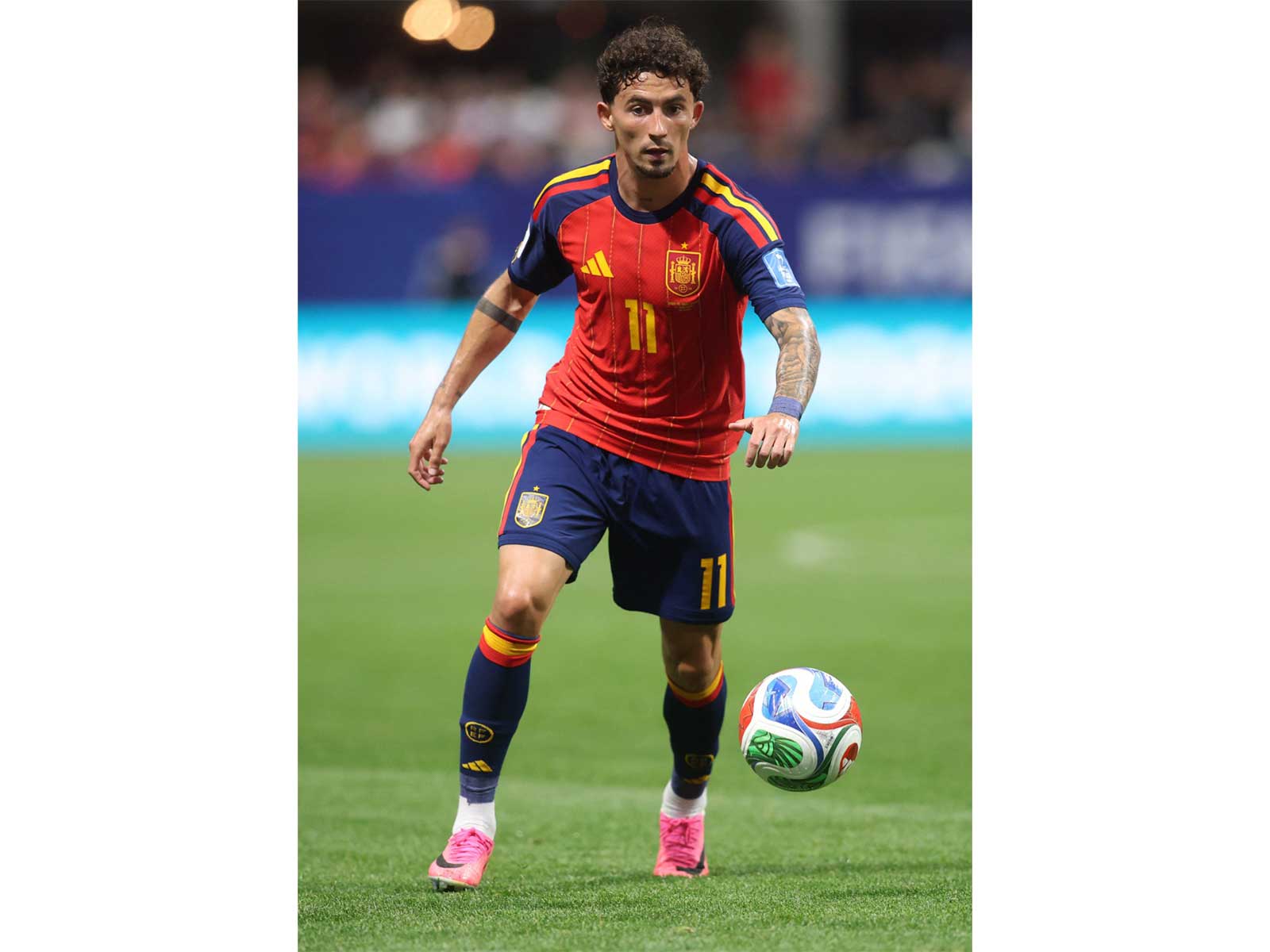 Spain's Yeremy Pino in action. (Photo/Imagn Images via Reuters)