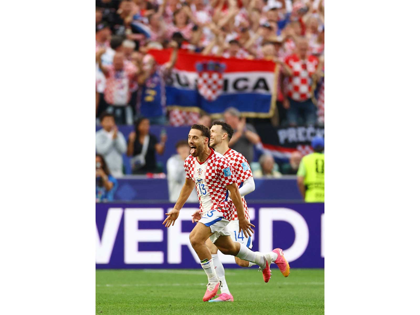 Croatia's Nikola Vlasic celebrates scoring their second goal. (Photo/Reuters) 