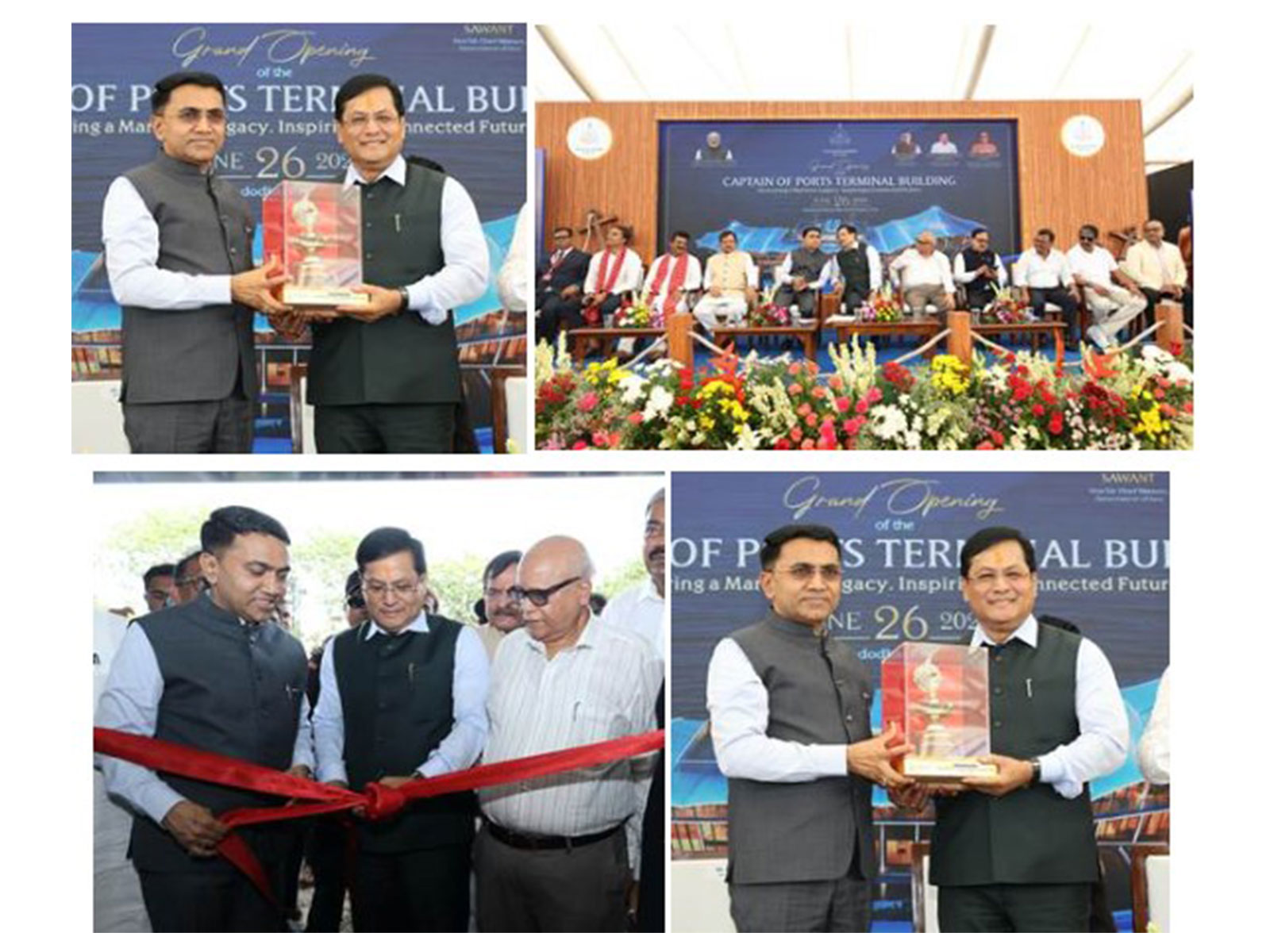 Union Minister Sarbananda Sonowal inaugurates the new Captain of Ports Terminal Building in Panaji, Goa (Photo/Shipping Ministry)