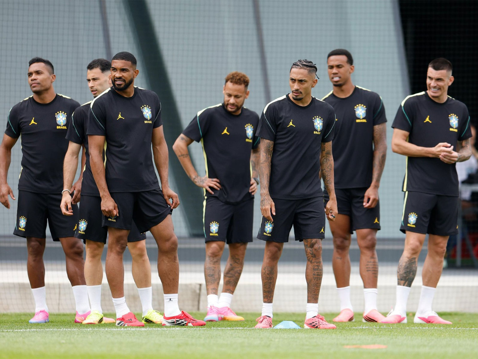 Brazil football team players during a practice session. (Photo: X/ @CBF_Futebol)