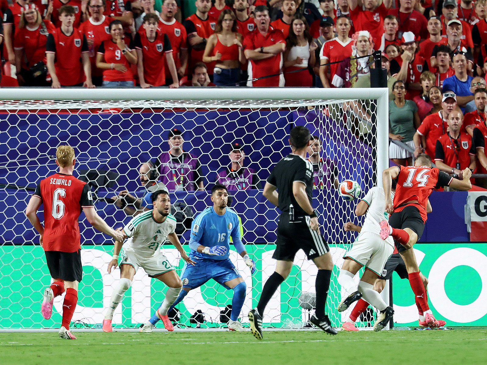 Soccer Football - FIFA World Cup 2026 - Group J - Algeria v Austria - Kansas City Stadium, Kansas City, Missouri, U.S. - June 27, 2026 Austria's Sasa Kalajdzic scores their third goal (Photo: IMAGN IMAGES via Reuters/Kylie Graham)