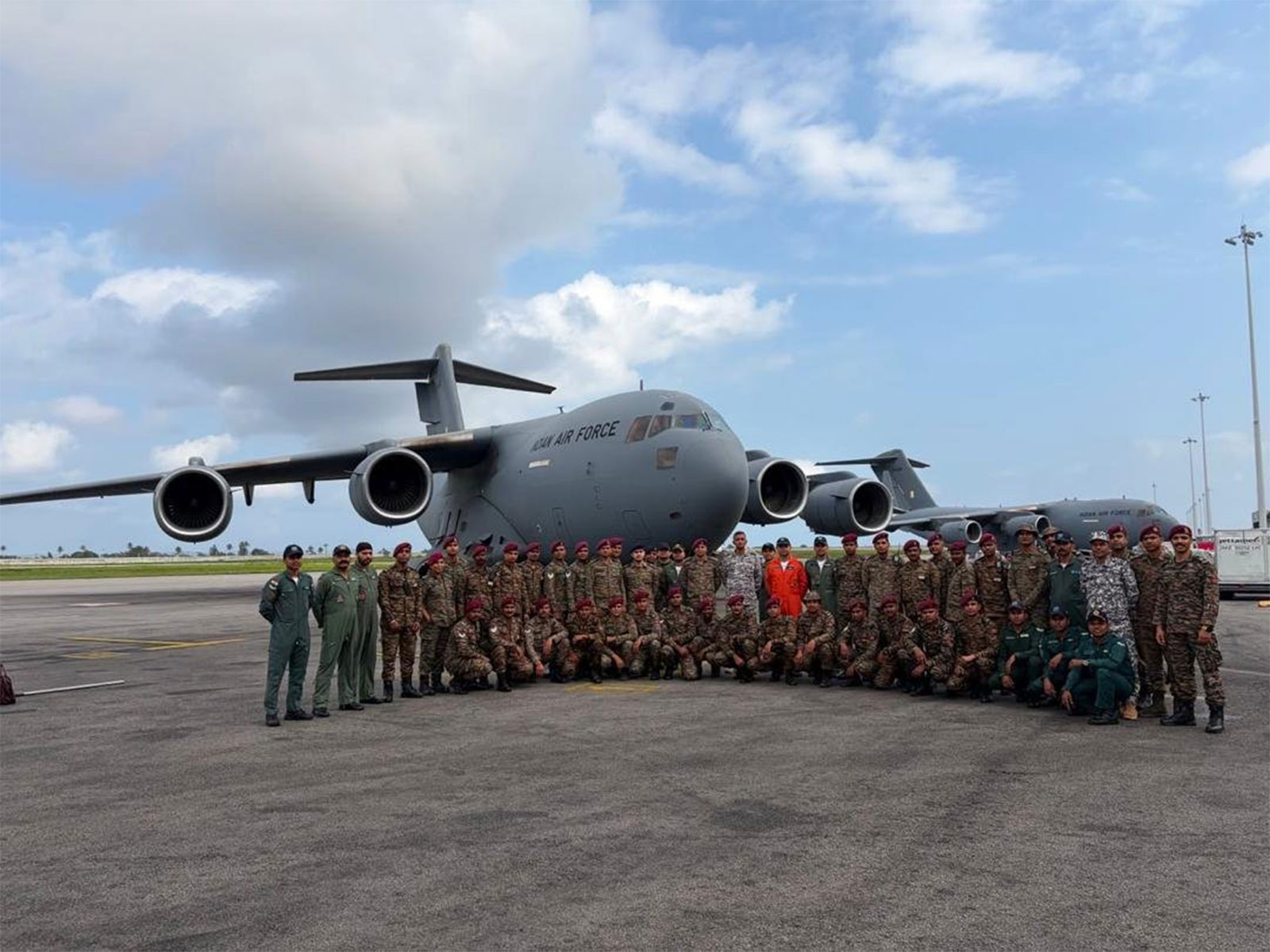 Indian Air Force C-17s carry relief materials to earthquake-hit Venezuela via Abidjan under OP Amistad (Photo/X@EOIIvoryCoast)