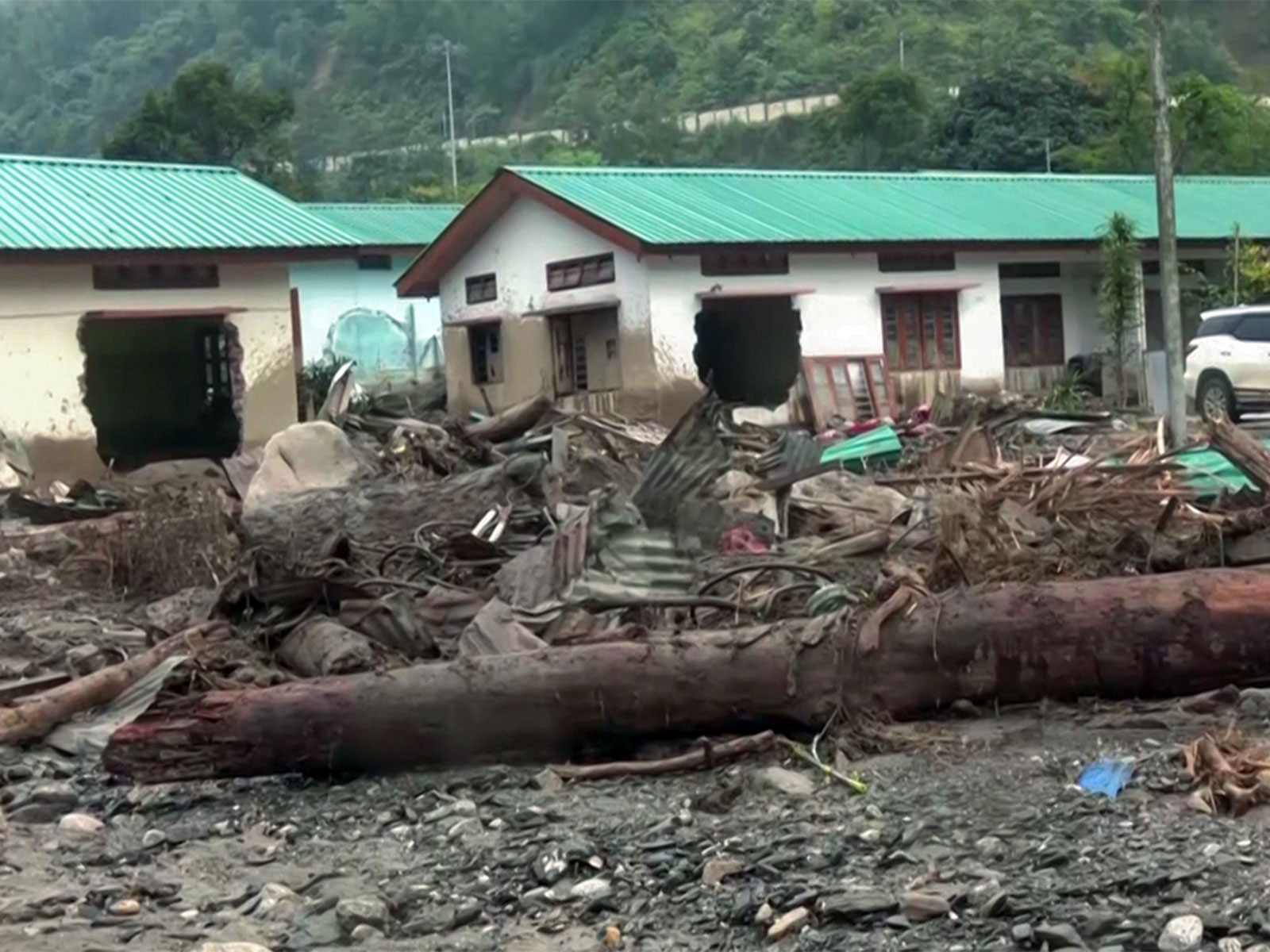 Damaged residential quarters at Keyi Panyor in Arunachal Pradesh (Photo/ANI)