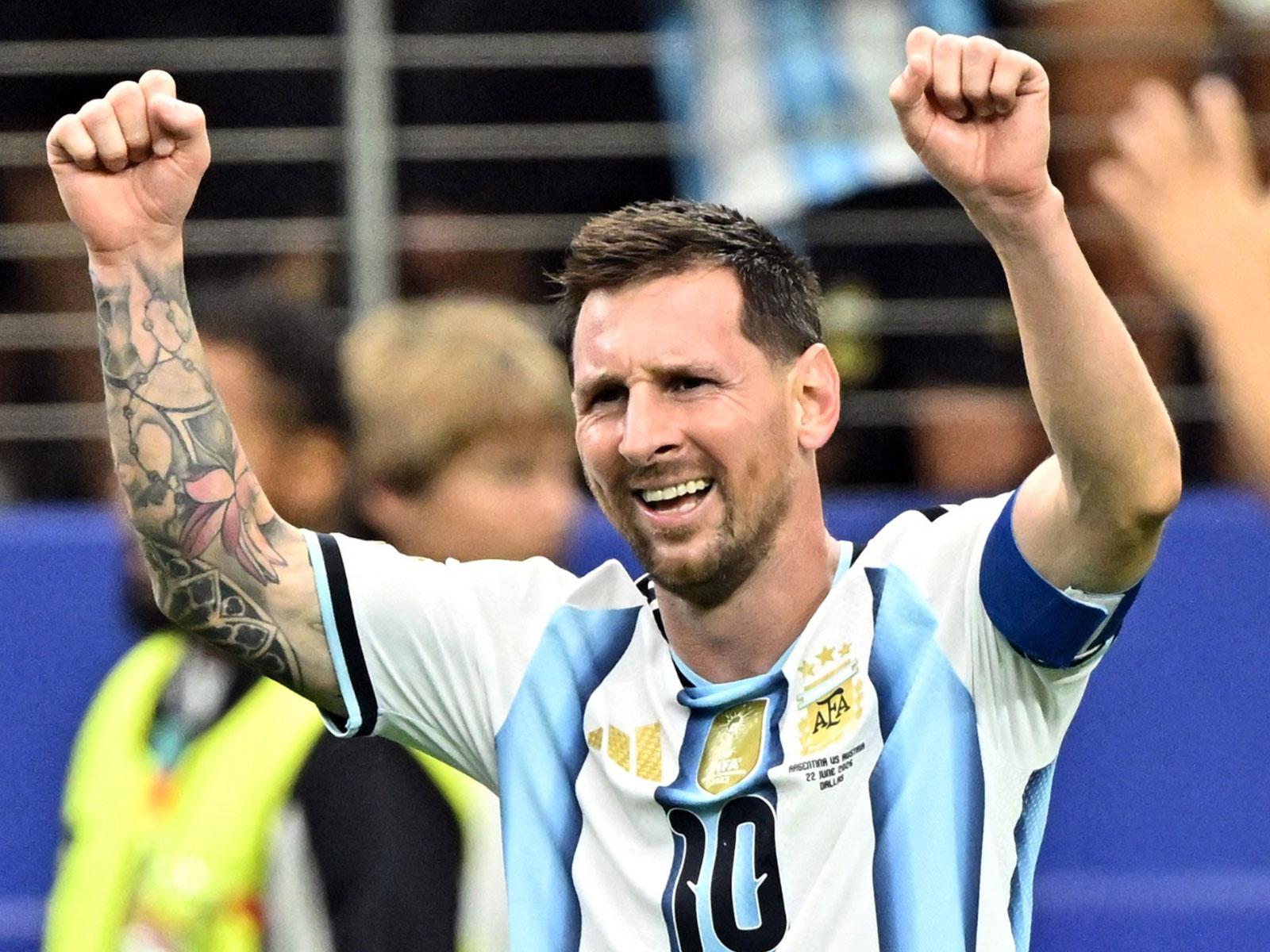 Argentina's Lionel Messi celebrates scoring second goal against Austria (Photo: IMAGN IMAGES via Reuters)