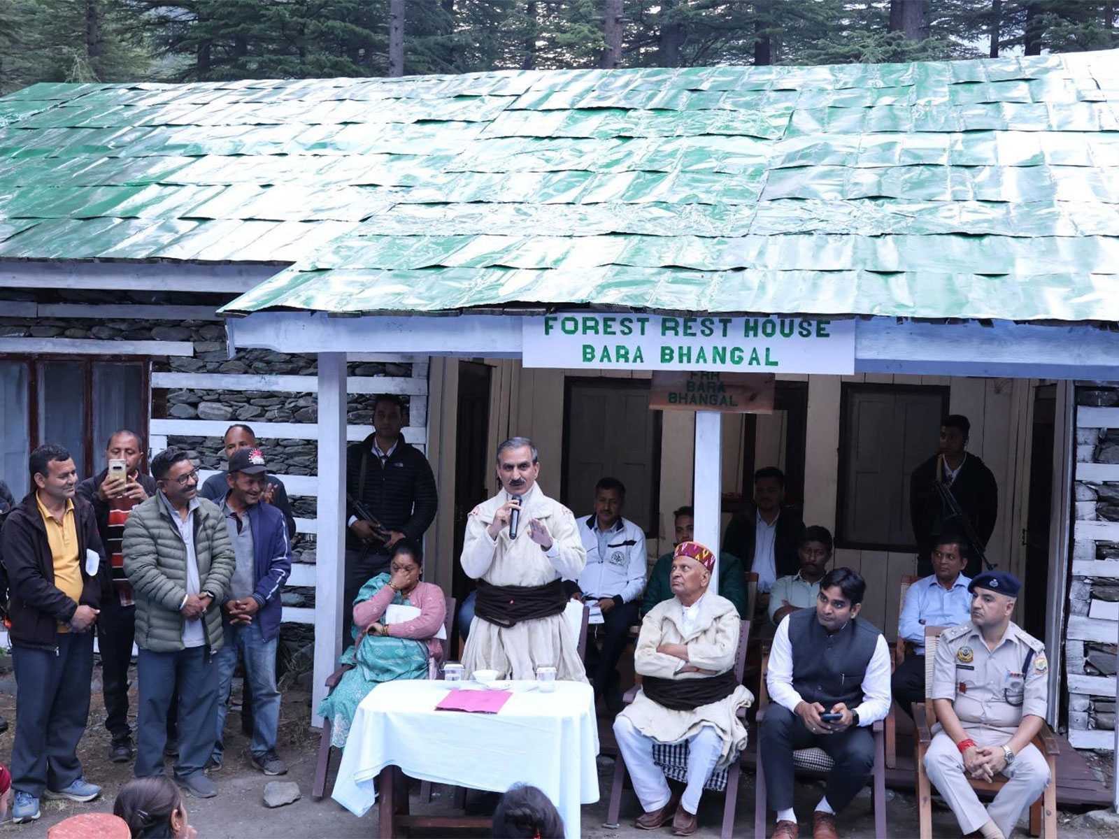 Himachal Pradesh's Chief Minister Sukhvinder Singh Sikhu at Bara Bhangal during a visit to remote village in the State. (Photo/Himachal CMO)