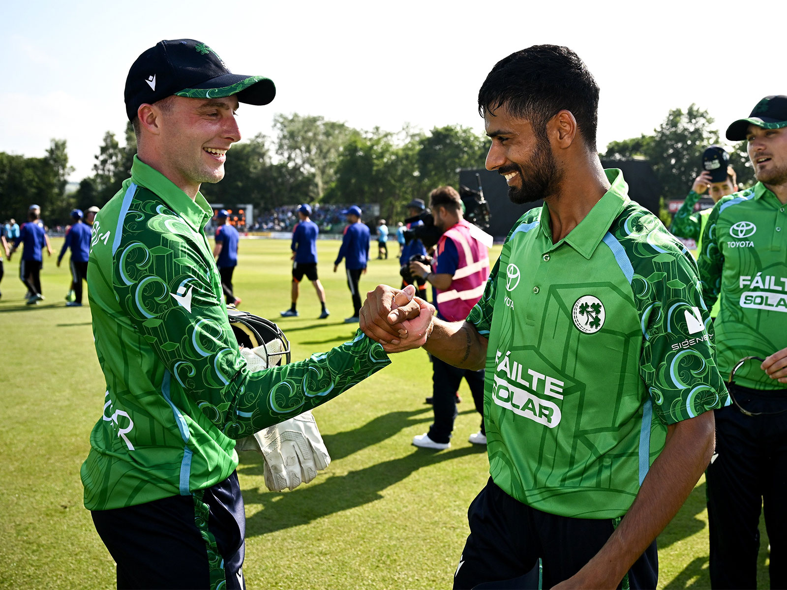 Ireland cricket etam players celebrating (Photo: X/@cricketireland)