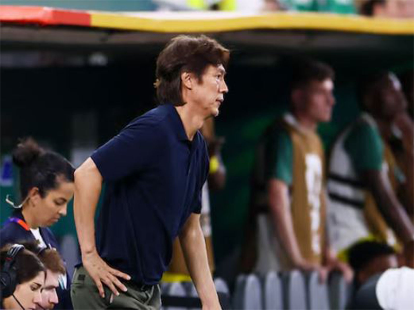 South Korea coach Hong Myung-bo reacts during the match. (Photo/Reuters) 