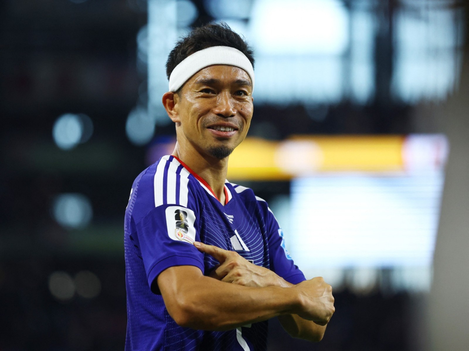Japan's Yuto Nagatomo celebrates after the match against Sweden (Photo: Reuters)