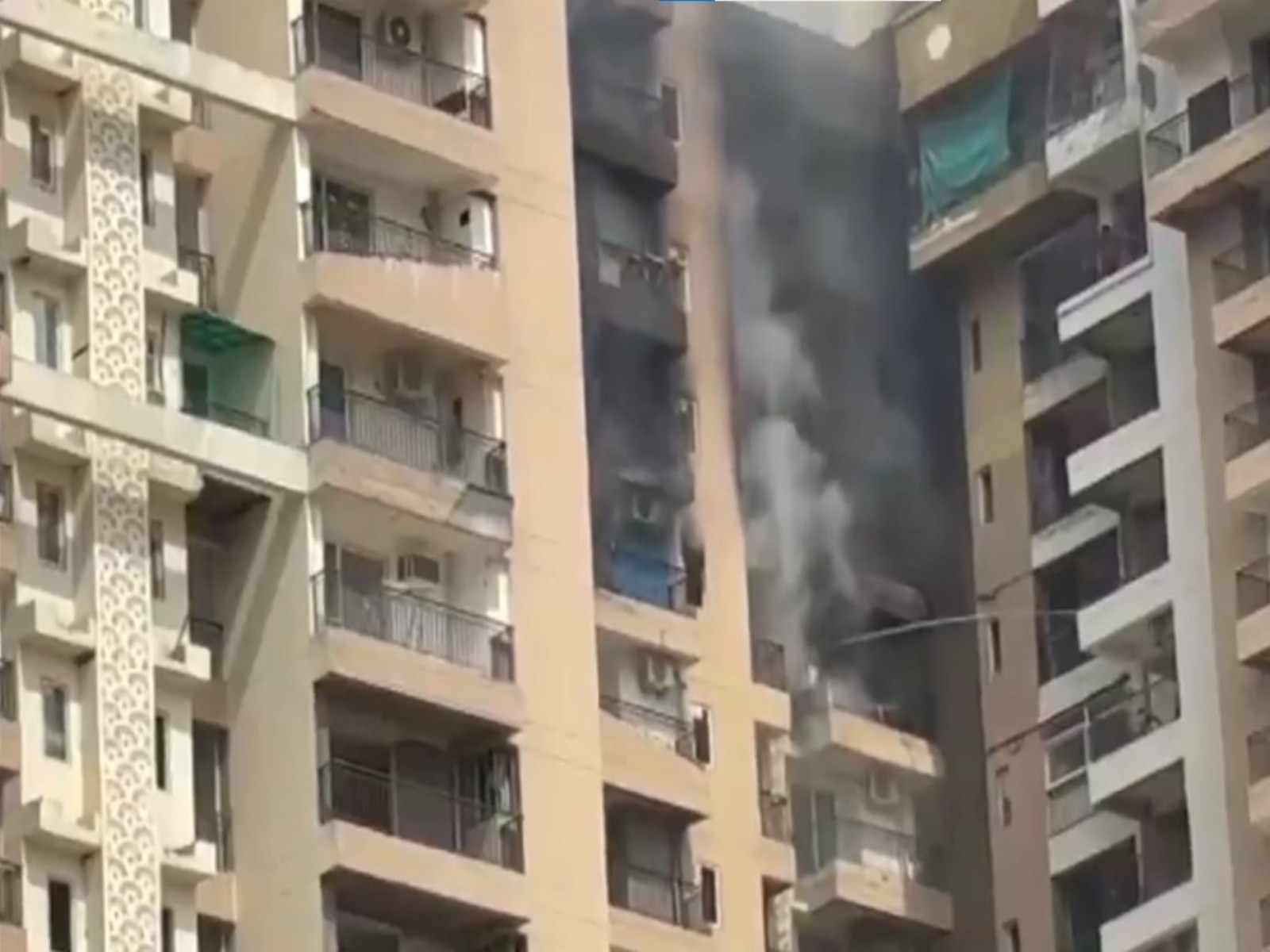 Fire breaks out at Noida's Aranya Society (Photo/ANI)