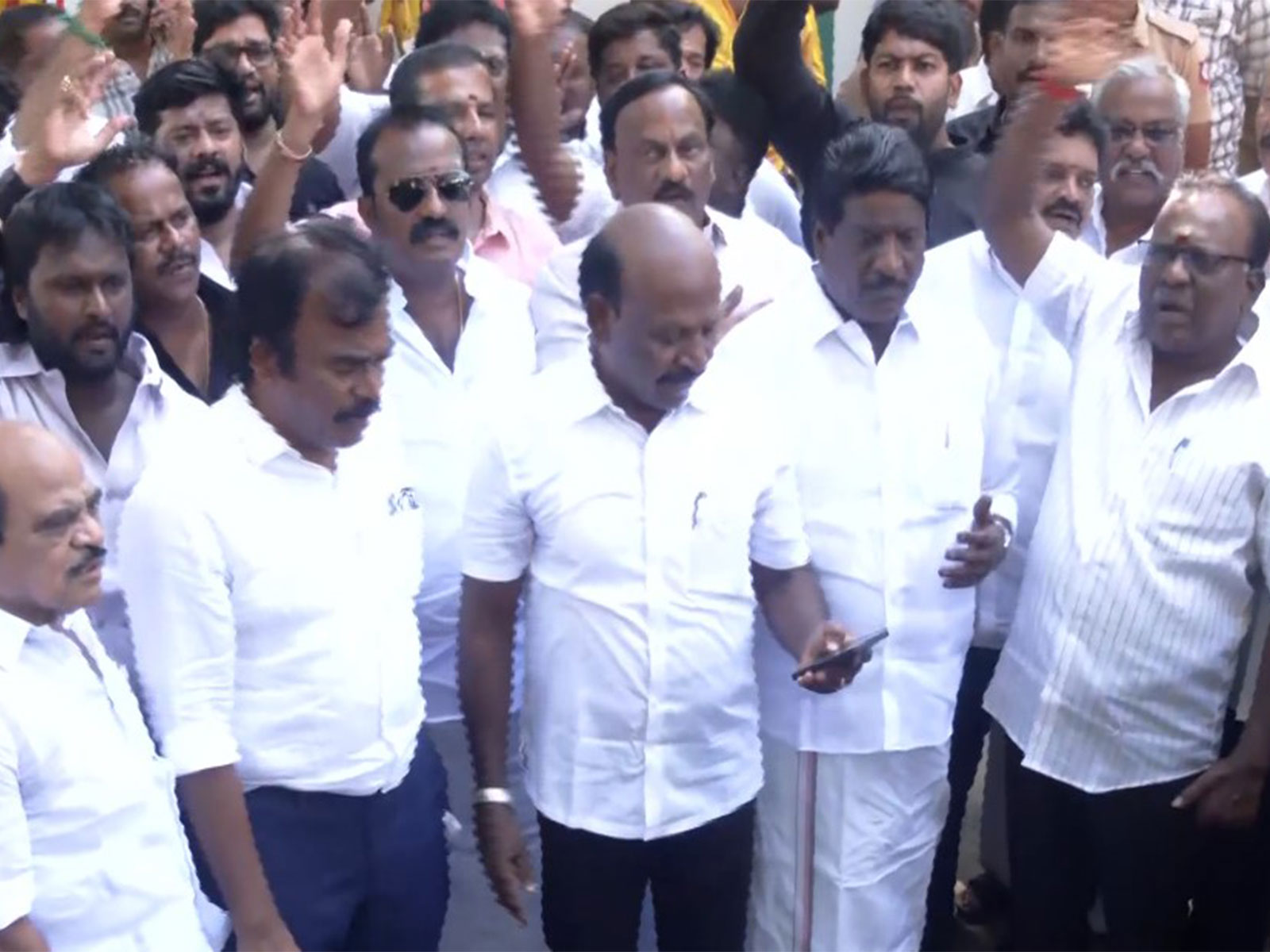 DMK students wing stages protest in Chennai (Photo/ANI)