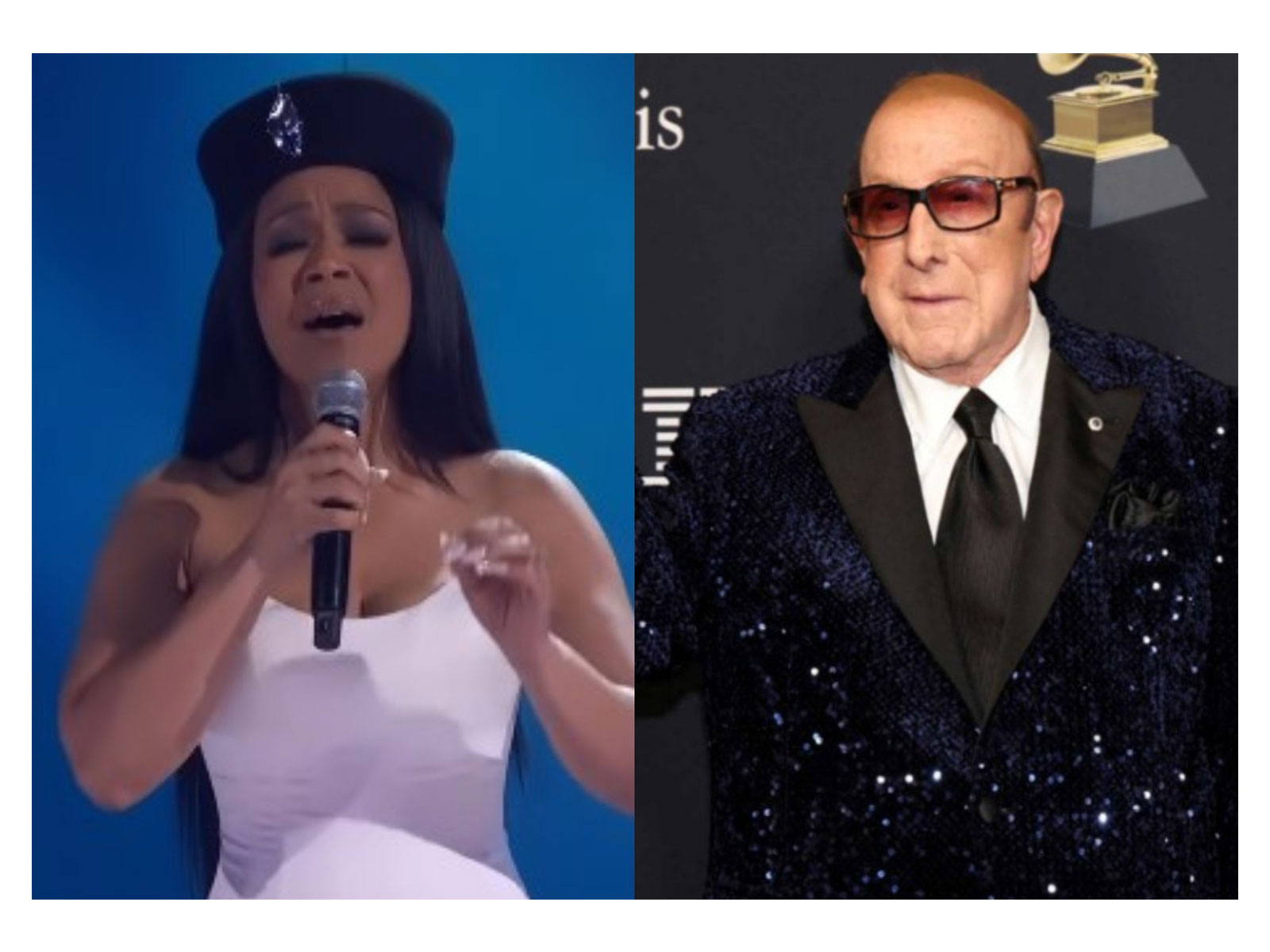 Erica Campbell, Clive Davis (Photo/Instagram/@imericacampbell), (Photo/Reuters)