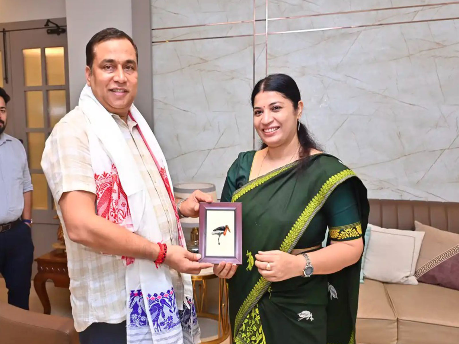 Assam Forest Minister Jayanta Mallabaruah and wildlife conservationist Dr Purnima Devi Barman (Photo/Office of Assam Forest Minister)