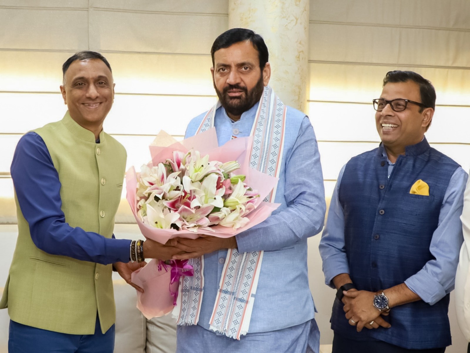 Flipkart CEO Kalyan Krishnamurthy with Haryana CM Nayab Singh Saini (Photo/X/ @_Kalyan_K)