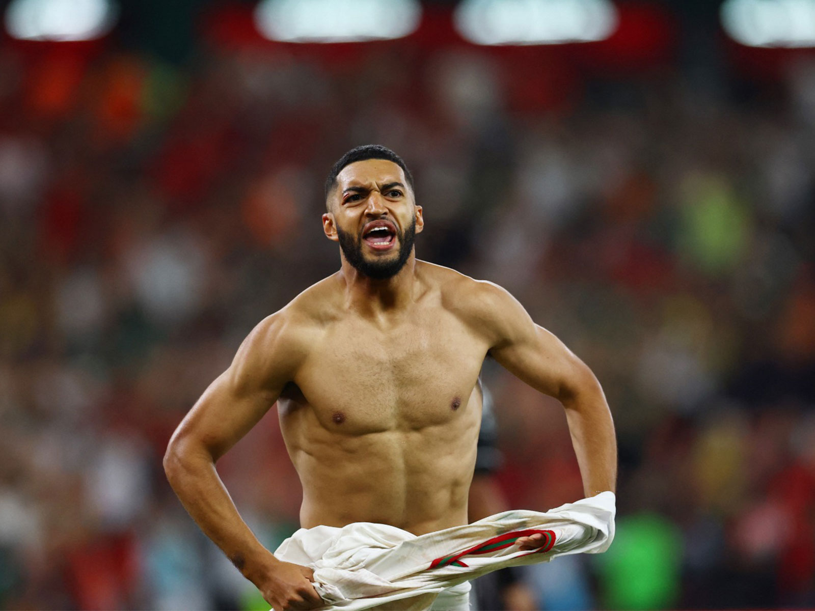Morocco's Ismael Saibari celebrates after scoring the winning penalty in the penalty shootout against Netherlands in R32 (Photo: Reuters)
