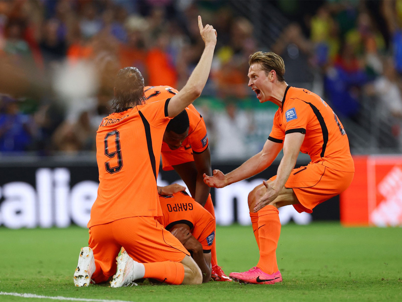 Soccer Football - FIFA World Cup 2026 - Round of 32 - Netherlands v Morocco - Estadio Monterrey, Monterrey, Mexico - June 29, 2026 Netherlands' Cody Gakpo celebrates scoring their REUTERS/Daniel Becerril. (Photo: Reuters)
