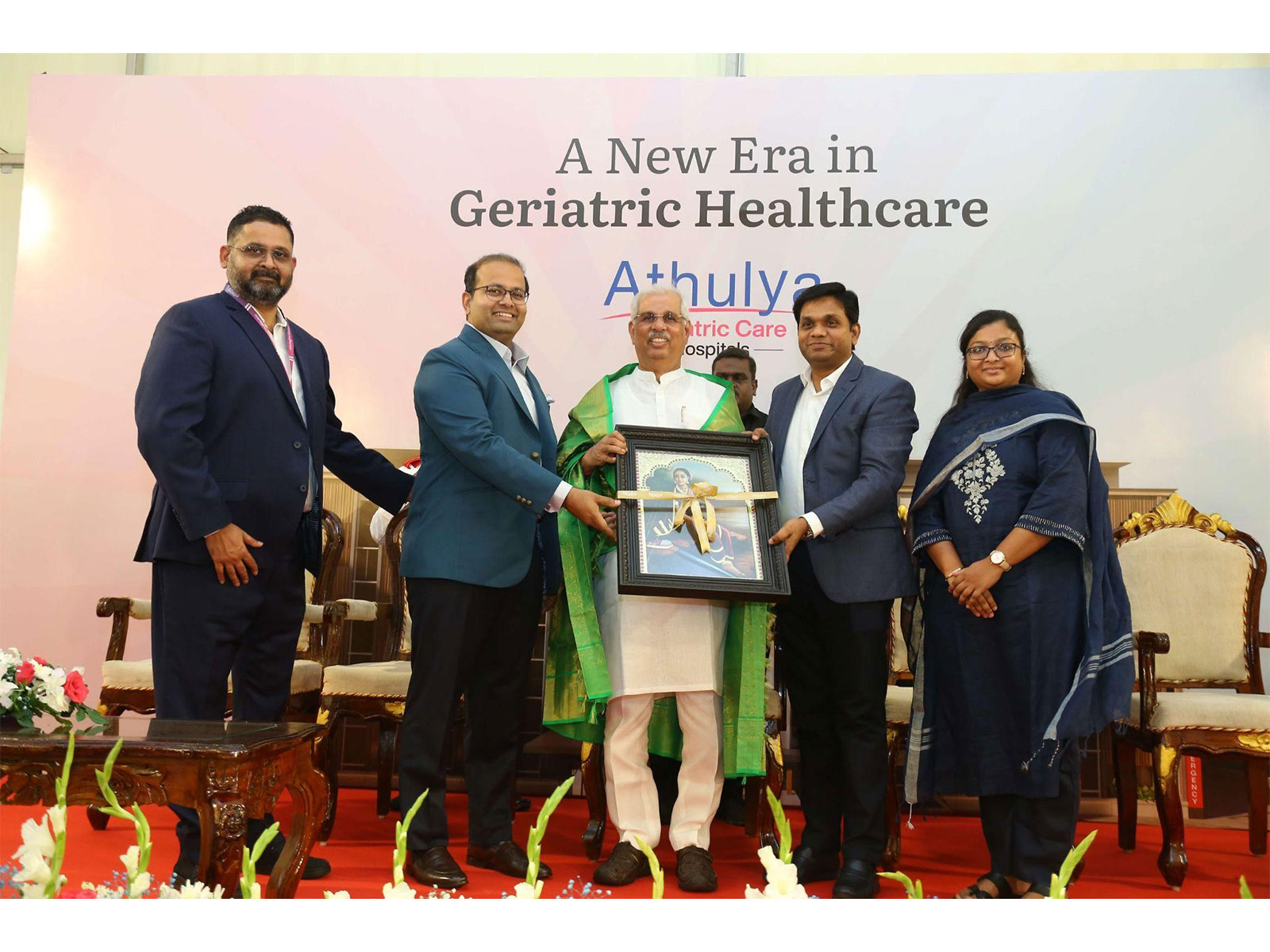 Photo (L-R): Prasanna Natarajan, Dir.; Dr. Karthik Narayan R, Founder & MD; Gov. Thiru R. V. Arlekar; Srinivasan Govindaraj, Founder & CEO; Krishna Kavya, Dir., Athulya.