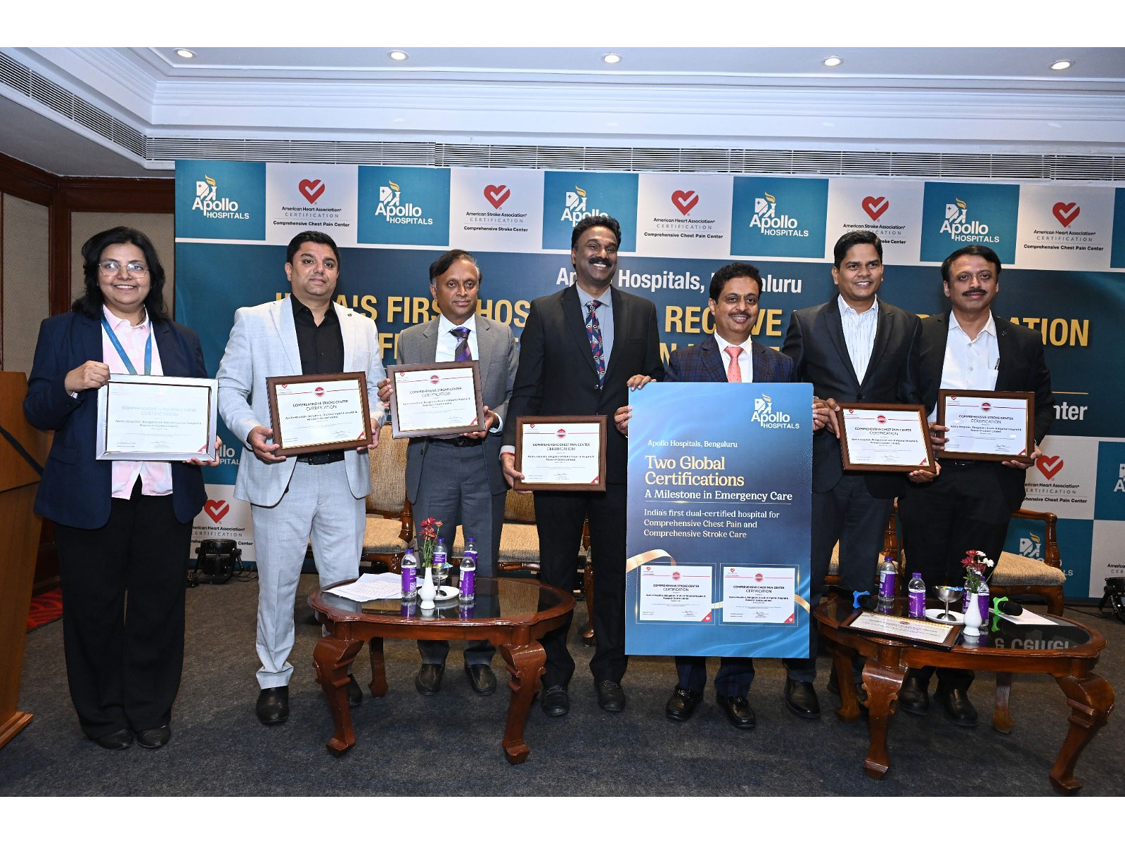 Apollo Hospitals, Bangalore Becomes First in India to Receive Dual American Heart Association Certification for Stroke and Chest Pain Care