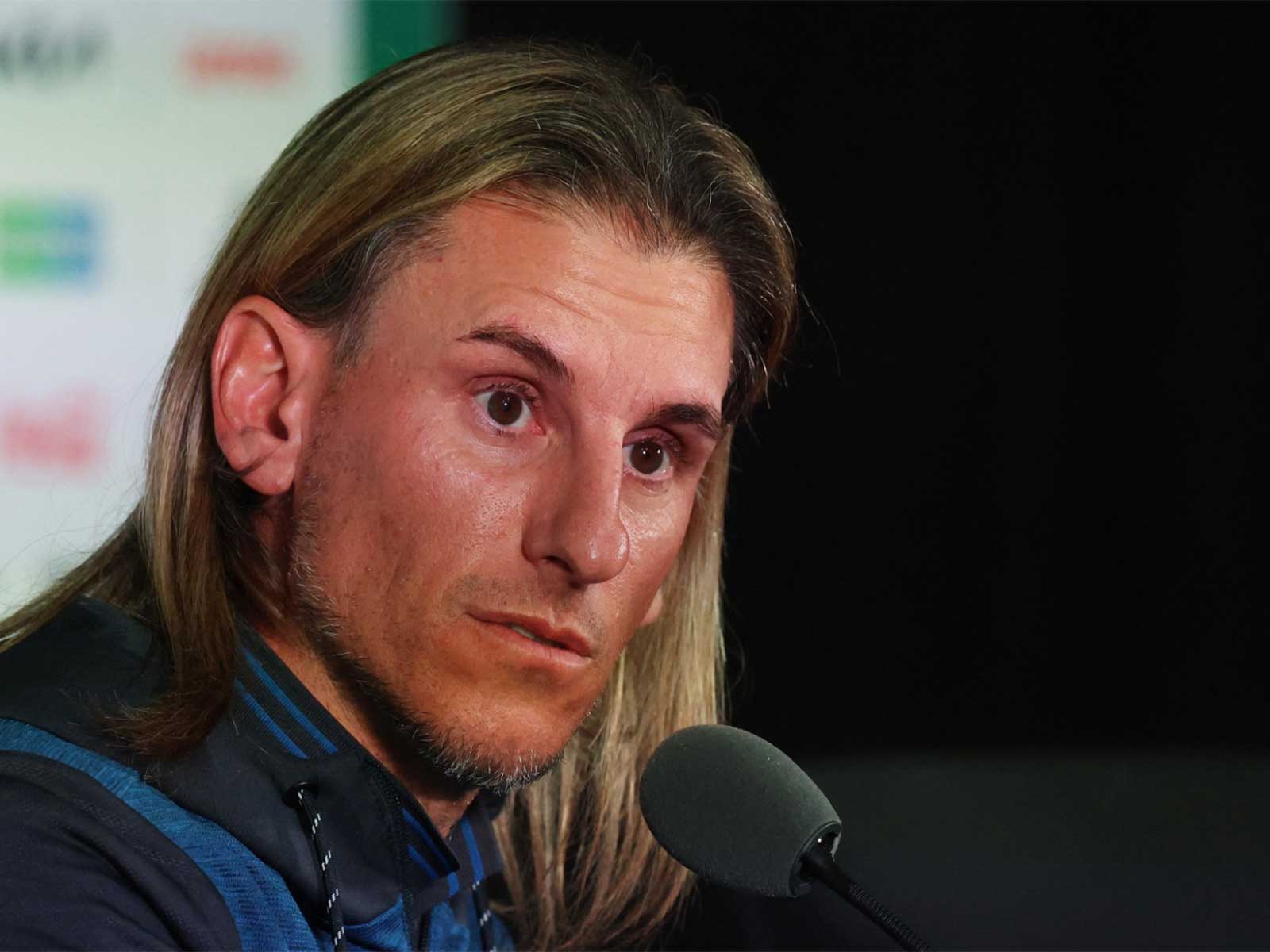 Ecuador coach Sebastian Beccacece during the press conference. (Photo: Reuters)