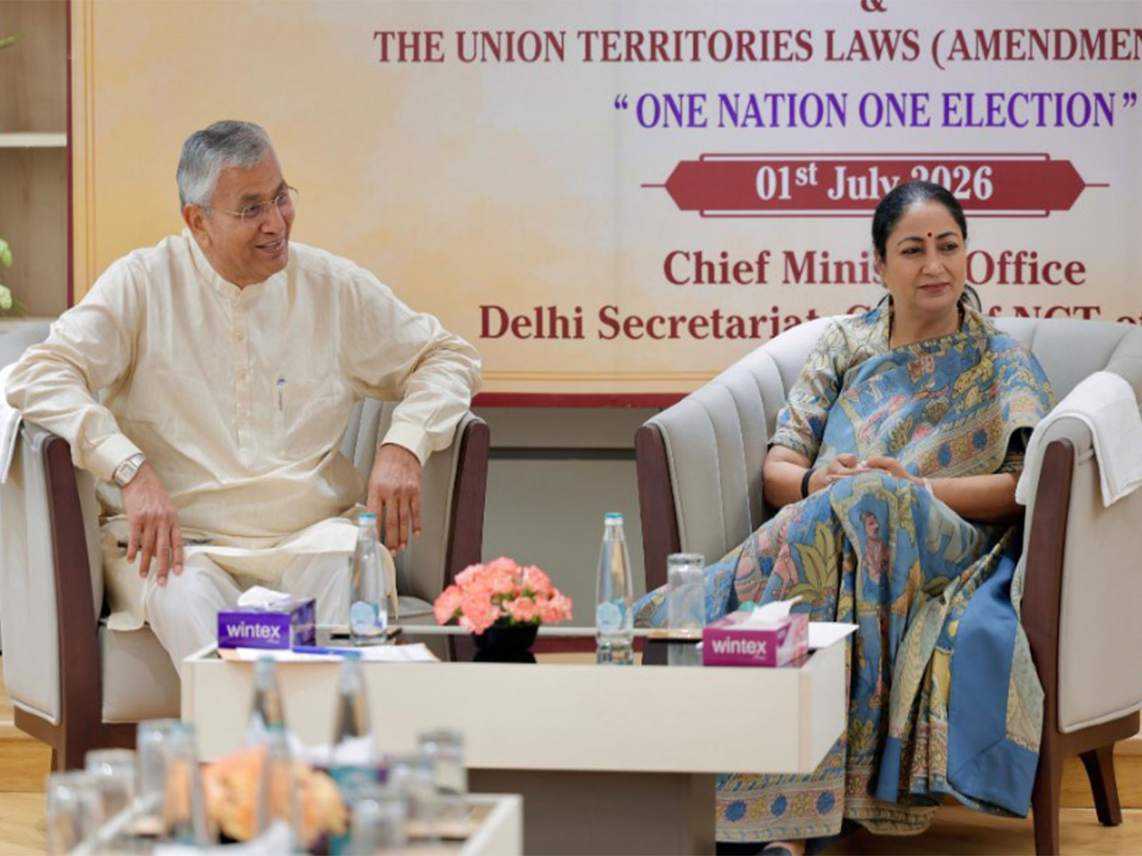 Delhi CM Rekha Gupta with PP Choudhary (Photo/X/@CMODelhi)