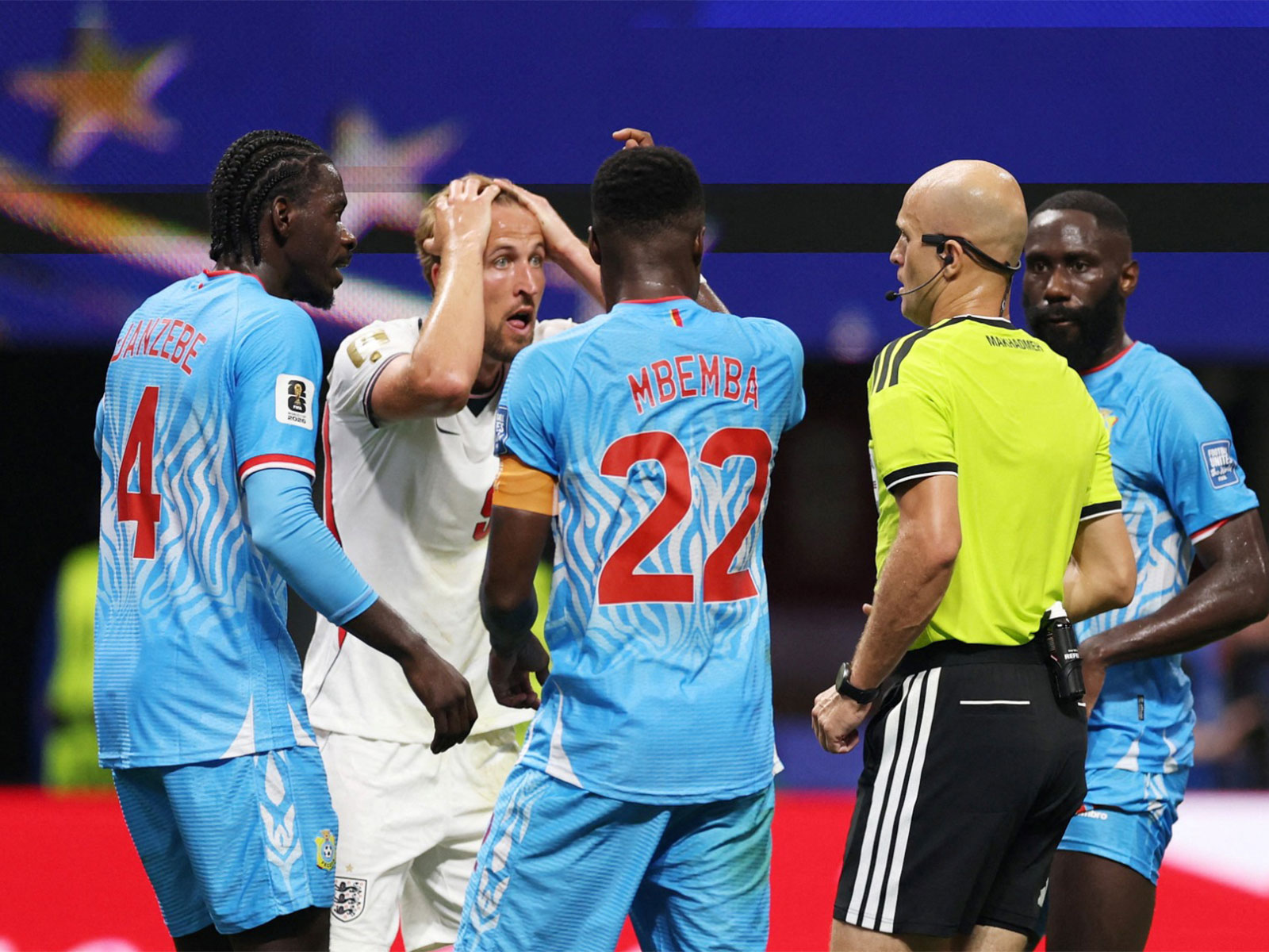 Soccer Football - FIFA World Cup 2026 - Round of 32 - England v DR Congo - Atlanta Stadium, Atlanta, Georgia, U.S. - July 1, 2026 England's Harry Kane reacts as referee Adham Makhadmeh signals no penalty. (Photo: Reuters)