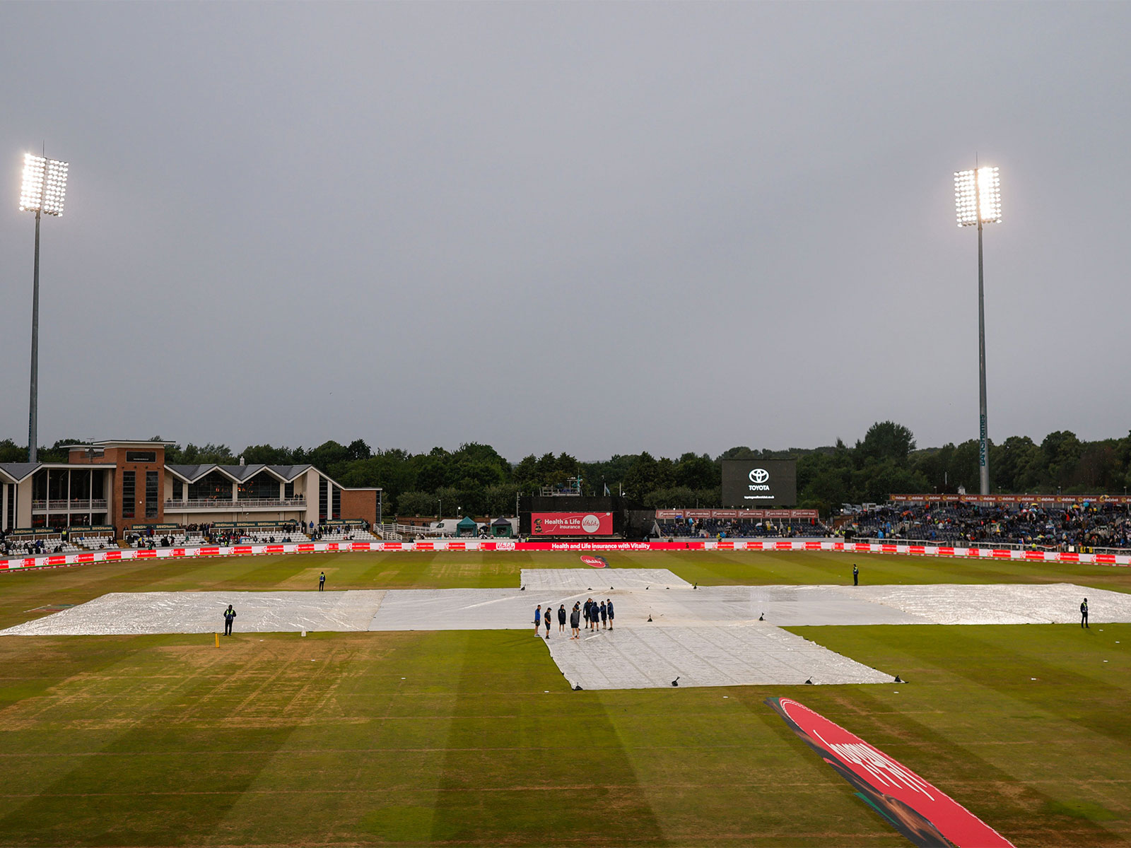 Covers on the Riverside Ground in Chester-le-Street. (Photo: X/ @BCCI)