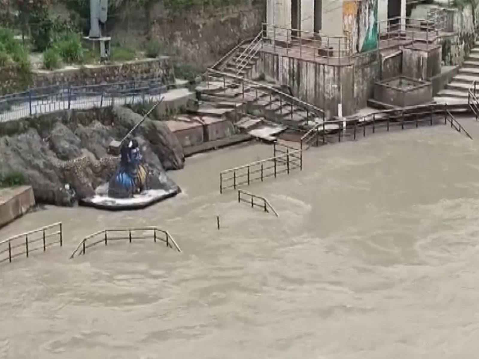 Water level ups in Rudraprayag (Photo/ANI)