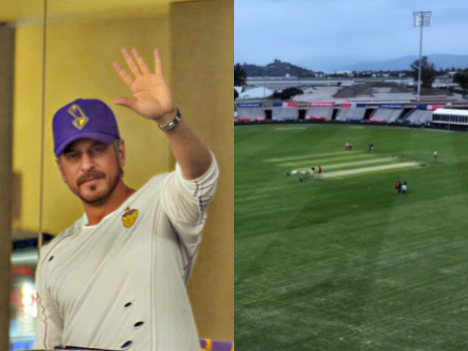 Shah Rukh Khan (L) LA Knight Riders Cricket Ground in Pomona (Photos/ANI/X/@imsrk)