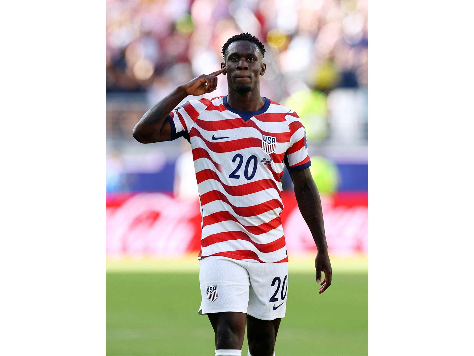 Soccer Football - FIFA World Cup 2026 - Round of 32 - United States v Bosnia and Herzegovina - San Francisco Bay Area Stadium, Santa Clara, California, U.S. - July 1, 2026 Folarin Balogun of the U.S. celebrates scoring their first goa(Photo: Reuters)