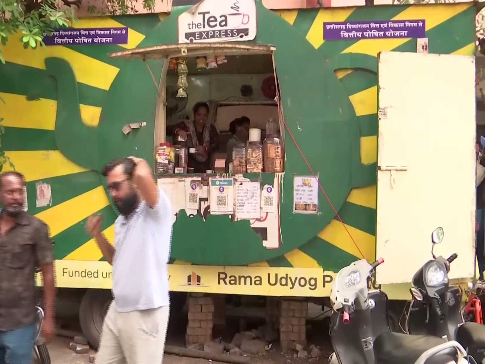"The Tea Express" run by specially-abled entrepreneur, Girja Jalchatri, in Raipur (Photo/ANI)