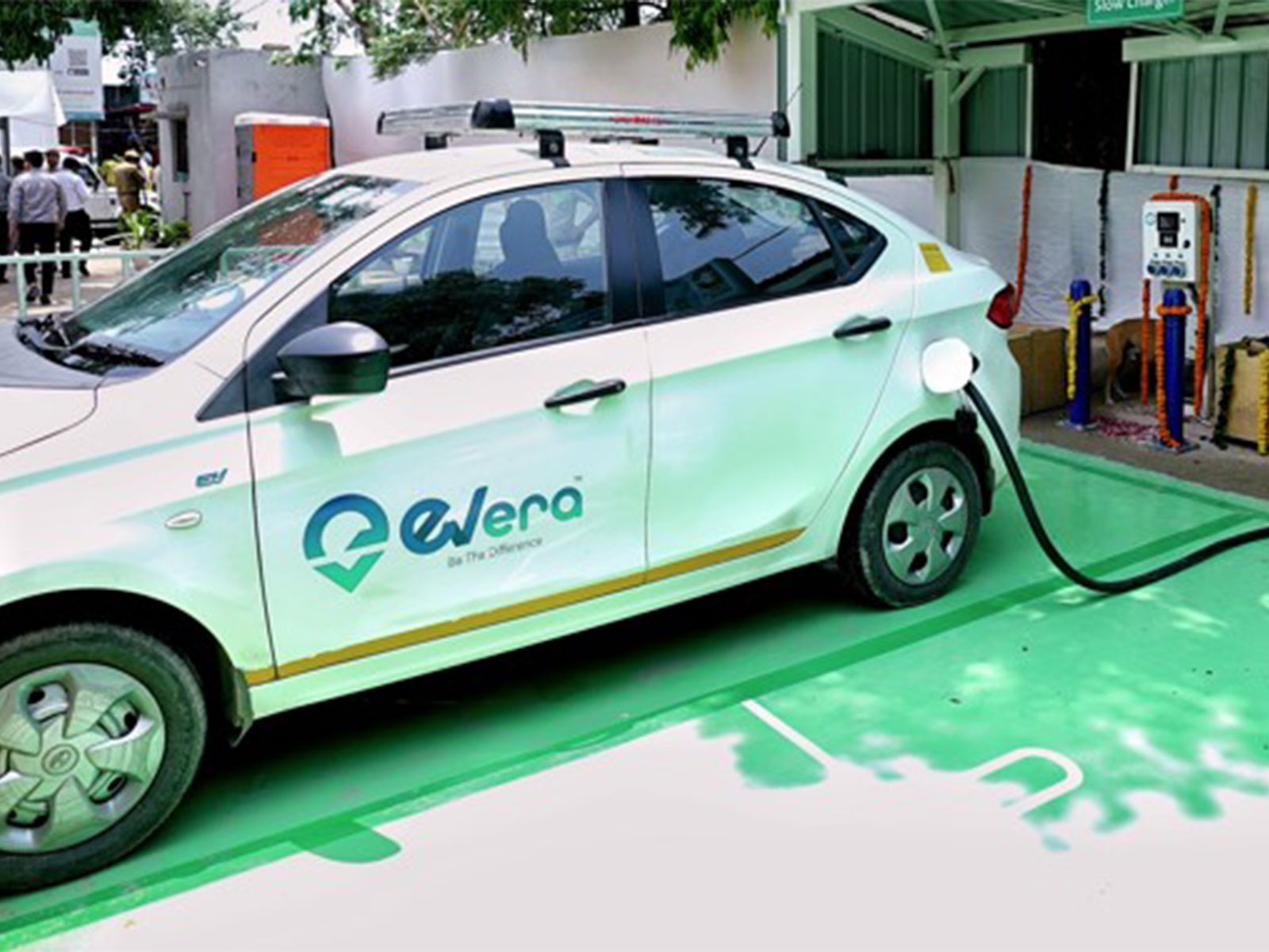 Electric Vehicle at a charging station (File Photo-ANI)