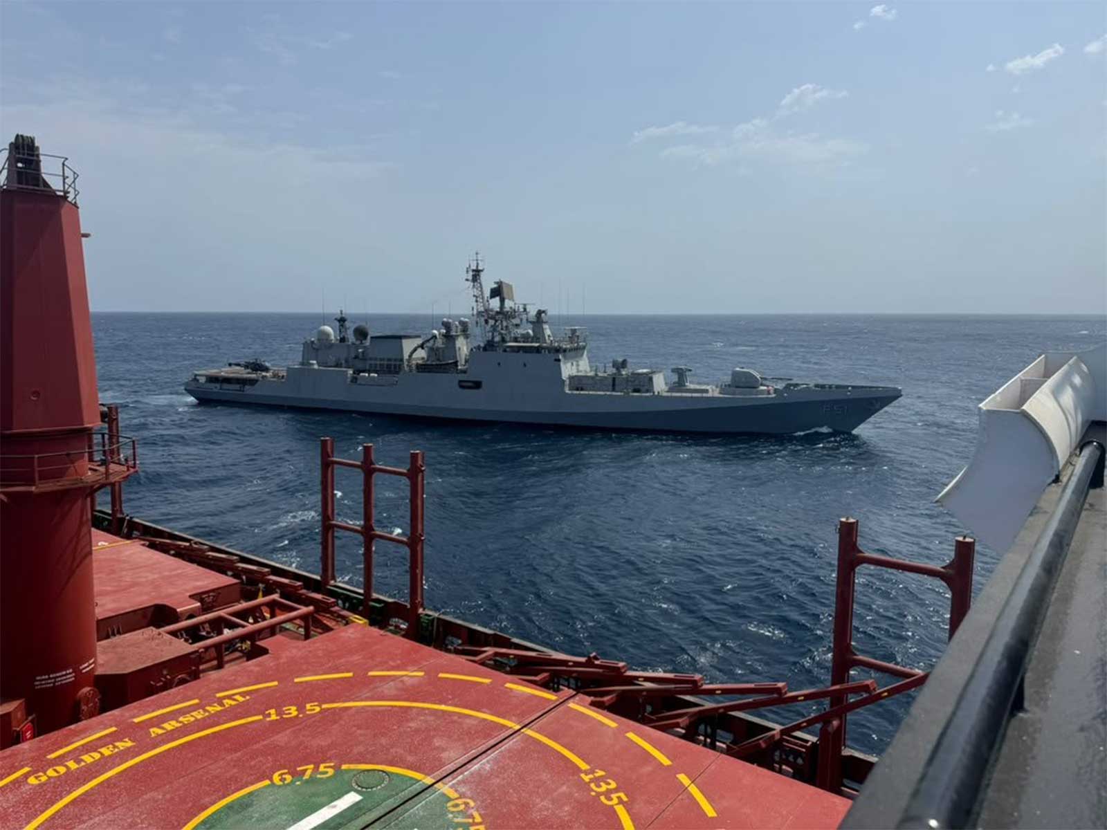 INS Trikand responds to distress call (Photo/ANI)