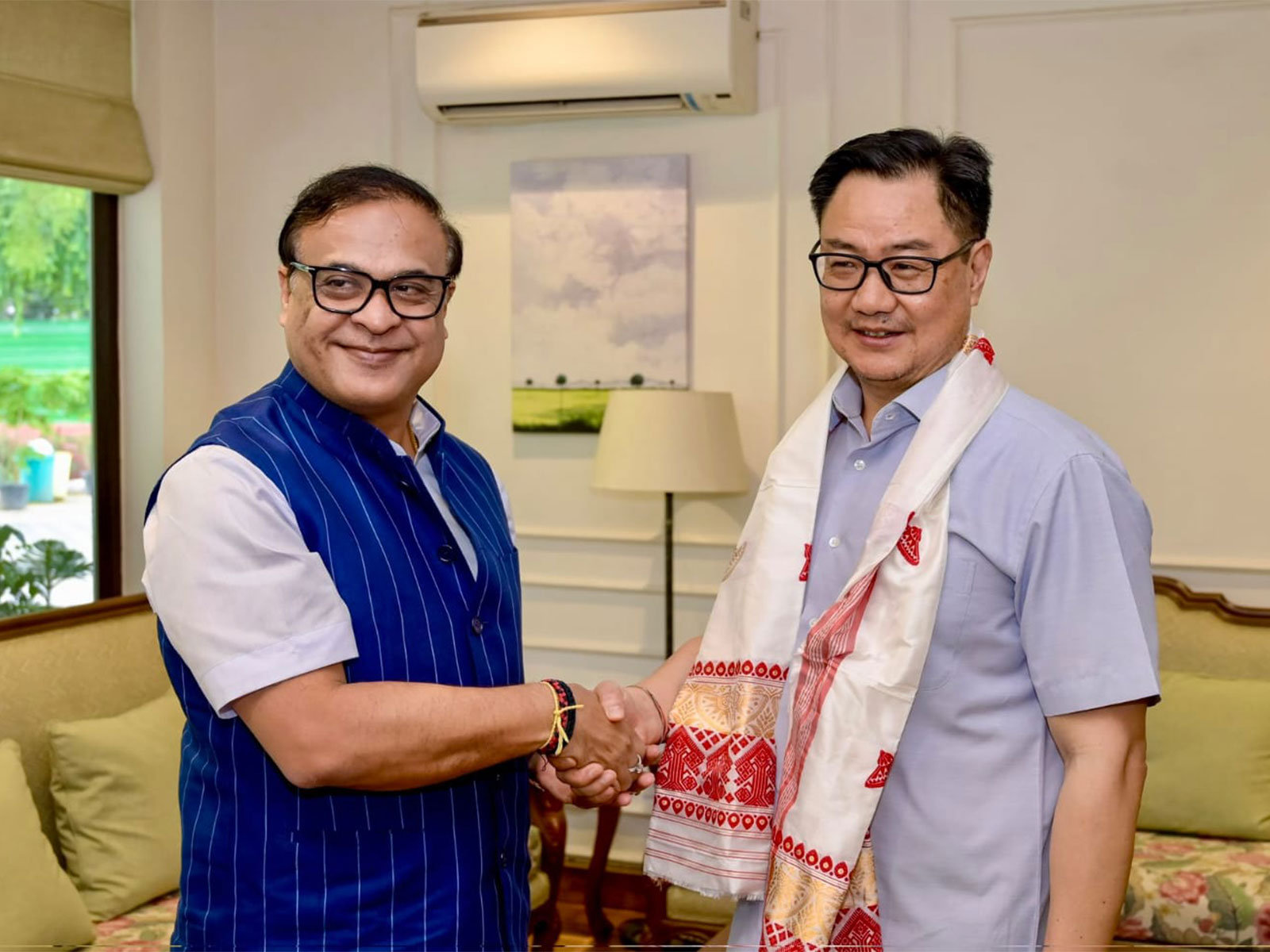 Asaam Chief Minister Himanta Biswa Sarma (Left) and  Union Minister Kiren Rijiju (Right). (Photo/ANI)