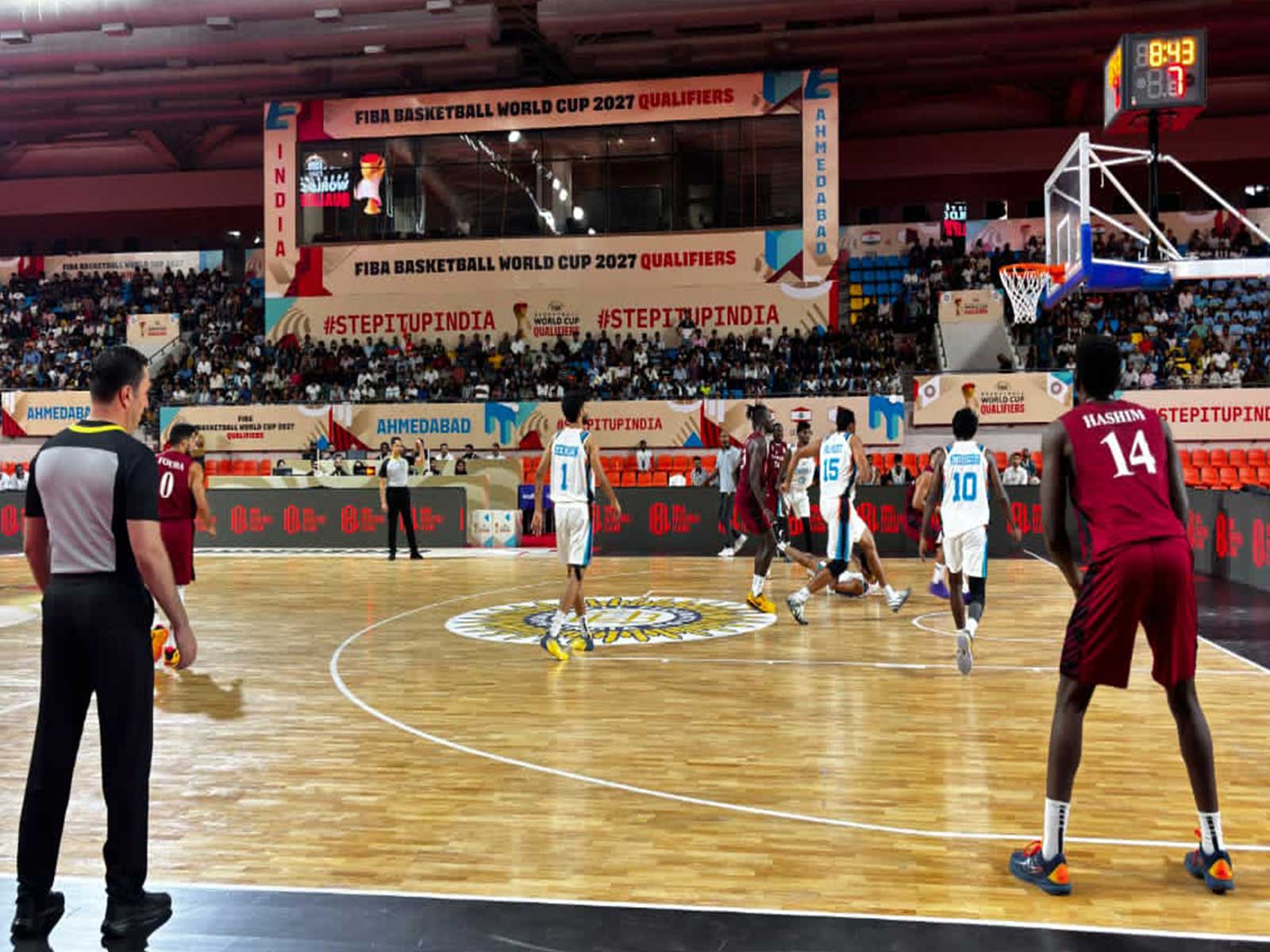 Players in action at the FIBA Basketball World Cup 2027 Asian Qualifiers Window 3 (Photo: Gujarat CMO)