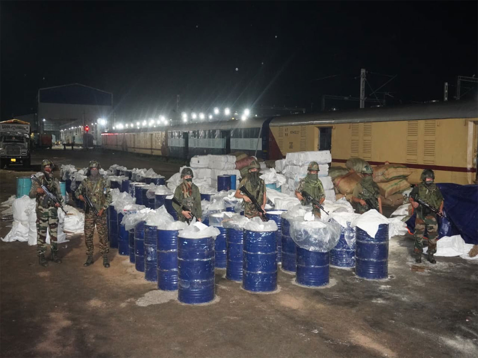 Assam Rifles and DRI seizes 55,626 bottles of Codeine (Photo/ANI)