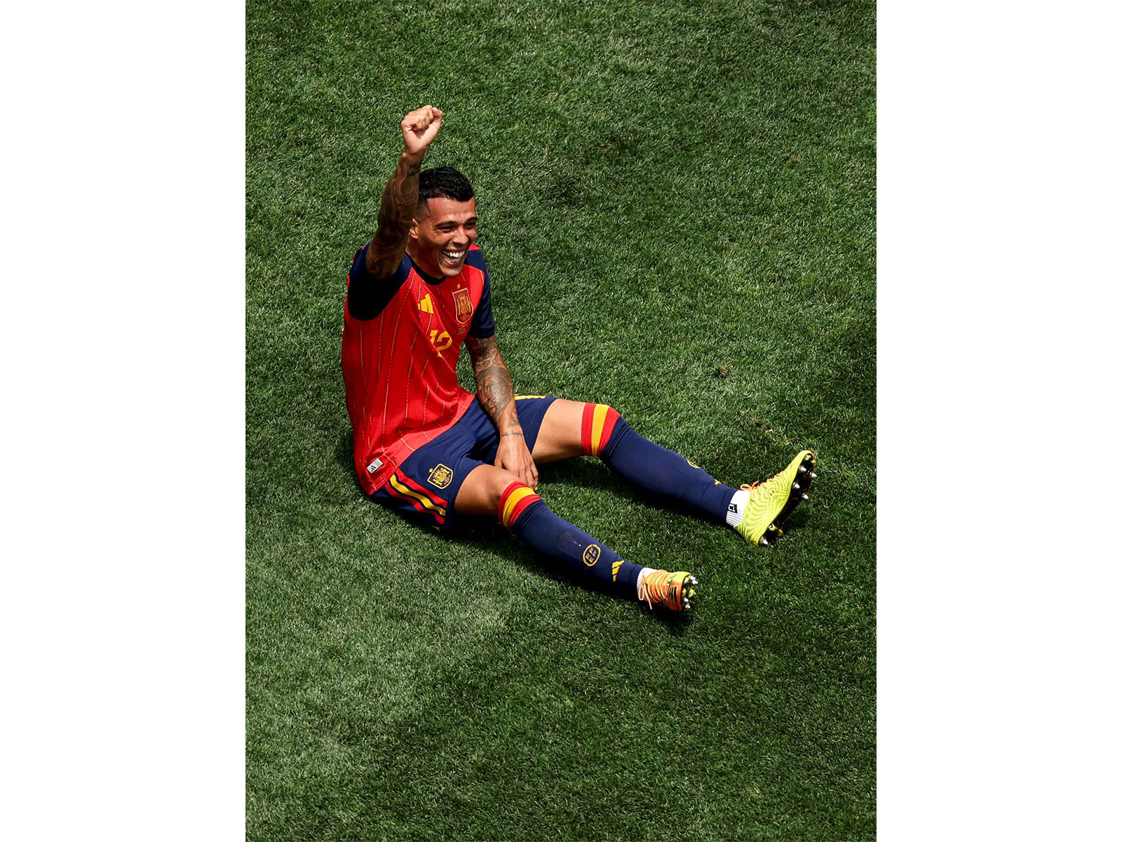 Spain's Pedro Porro celebrating after scoring the goal against Austria. (Photo: X/ @FIFAWorldCup)