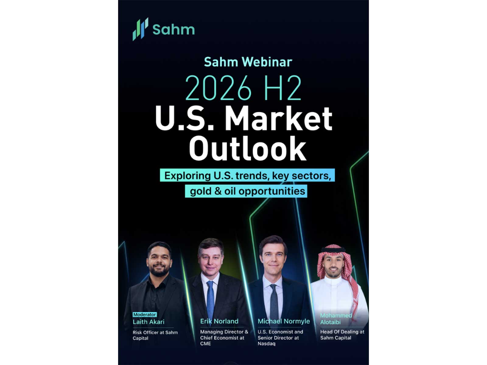 Nasdaq, CME Group and Sahm Capital specialists to discuss the macroeconomic outlook, AI-driven opportunities, commodities, and portfolio strategies for investors ((Photo/ Courtesy Arab Newswire)