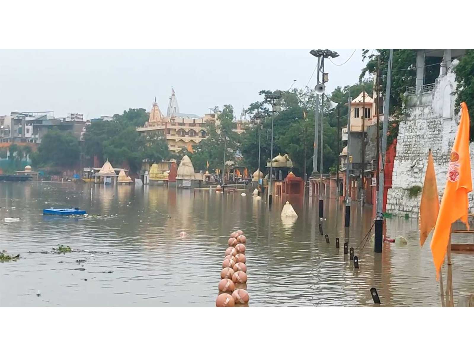 Temples near Ujjain's Ram Ghat submerged after heavy rainfall (Photo/ANI)