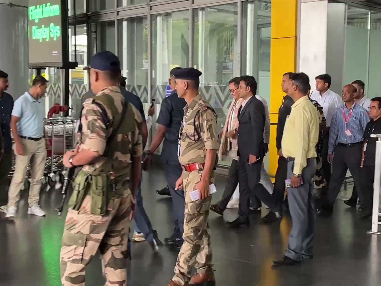 Union Minister Kiren Rijiju arrives in Kolkata (Photo/ANI)