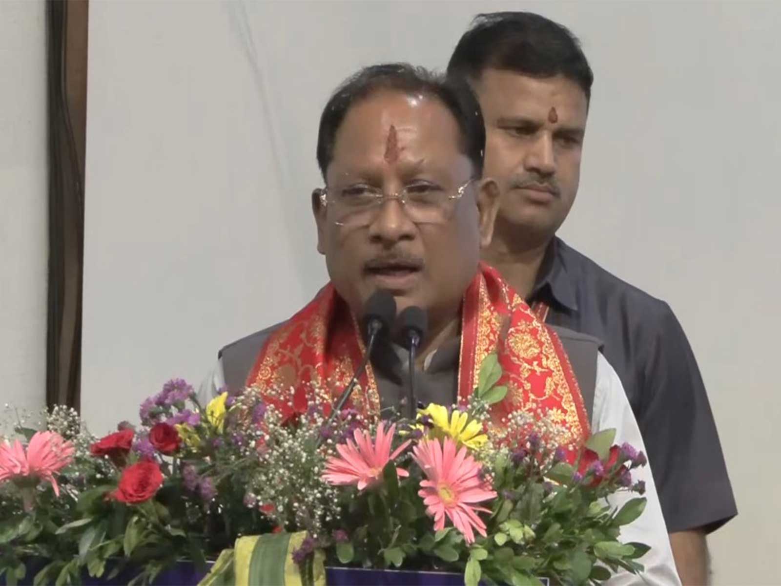 Chhattisgarh CM Vishnu Deo Sai during Yoga charge assumption ceremony (Photo/ANI)